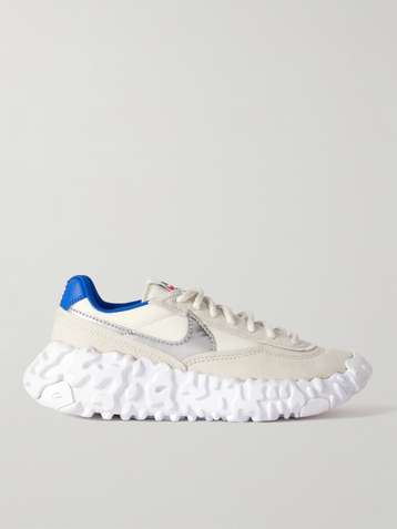 NIKE OverBreak Faux Leather-Trimmed Faux Suede and Canvas Sneakers