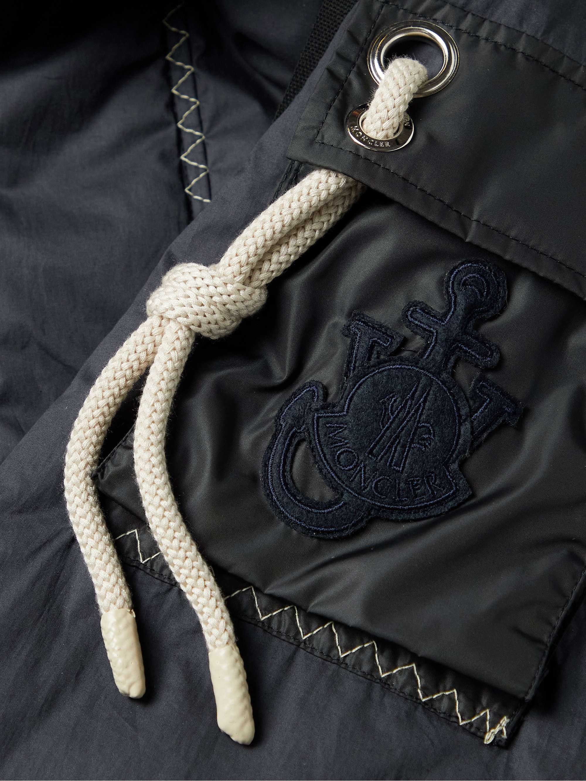 1 Moncler JW Anderson Logo-Appliquéd Shell-Trimmed Cotton Down Hooded Jacket