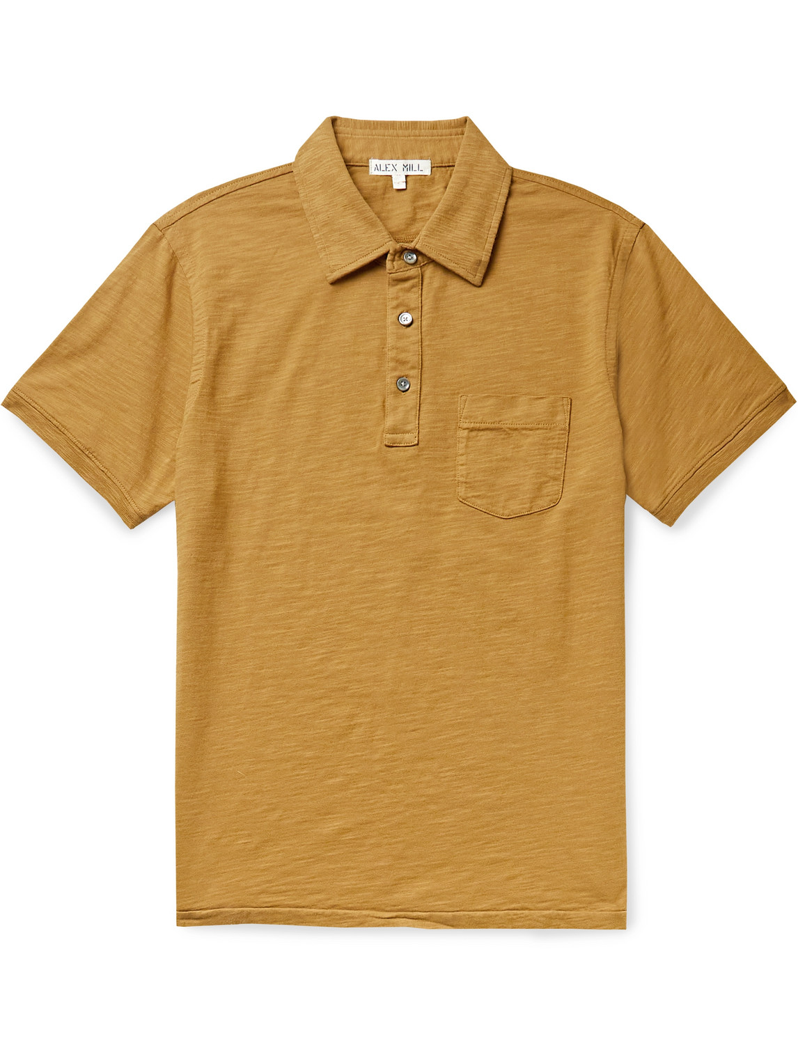 Alex Mill Standard Slub Cotton-jersey Polo Shirt In Yellow