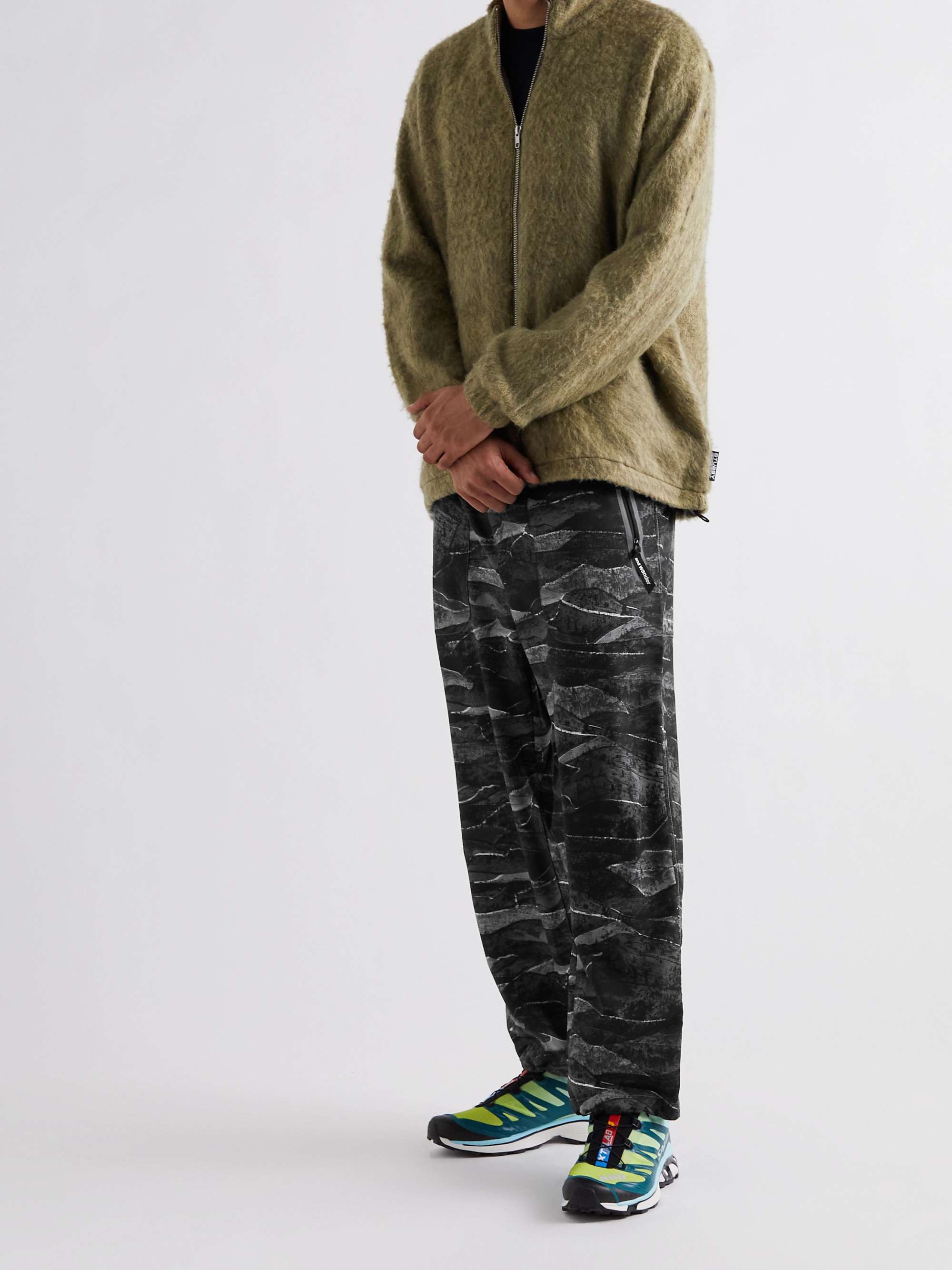 AND WANDER Belted Printed Woven Trousers