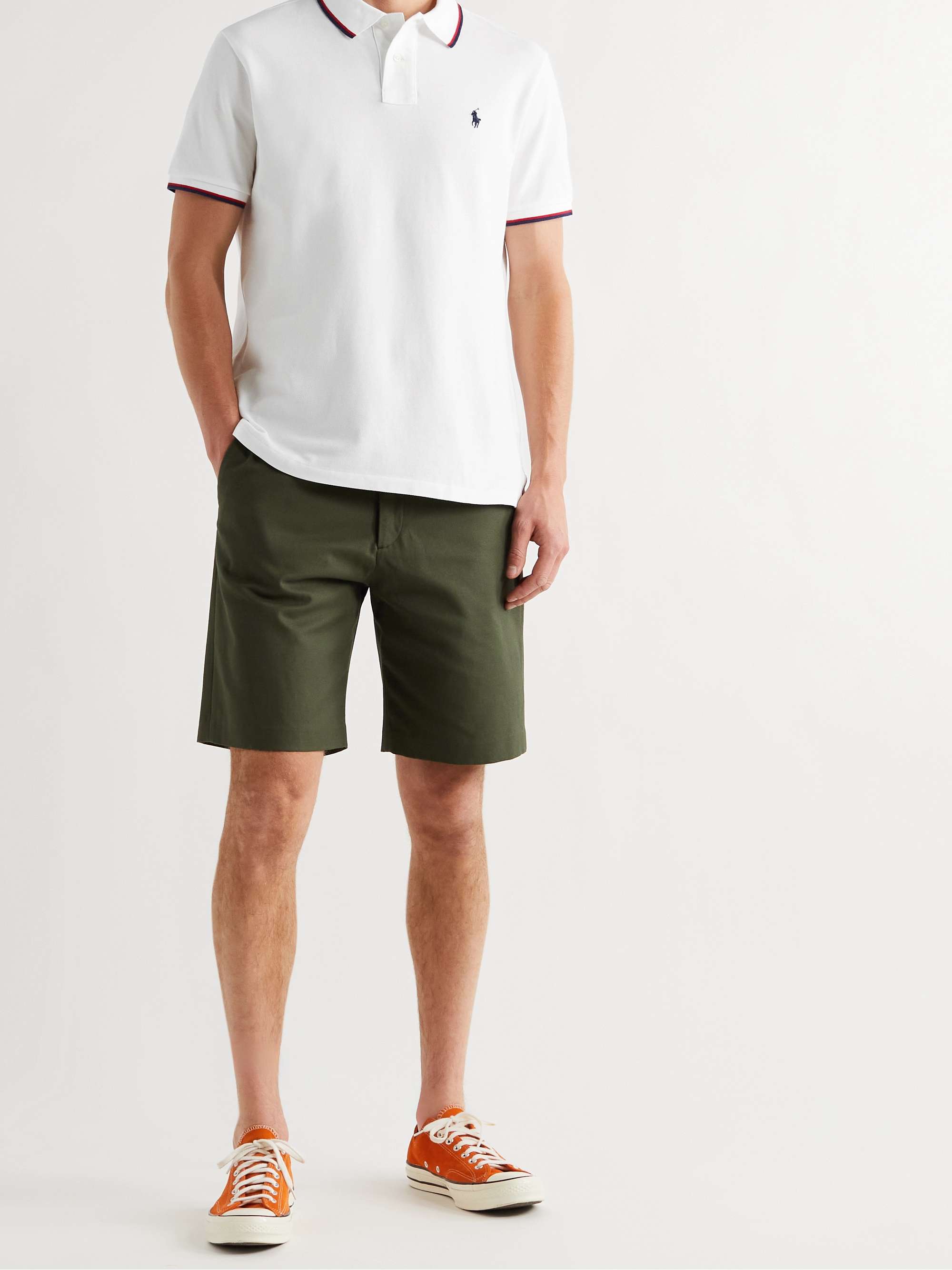 POLO RALPH LAUREN Slim-Fit Contrast-Tipped Cotton-Piqué Polo Shirt