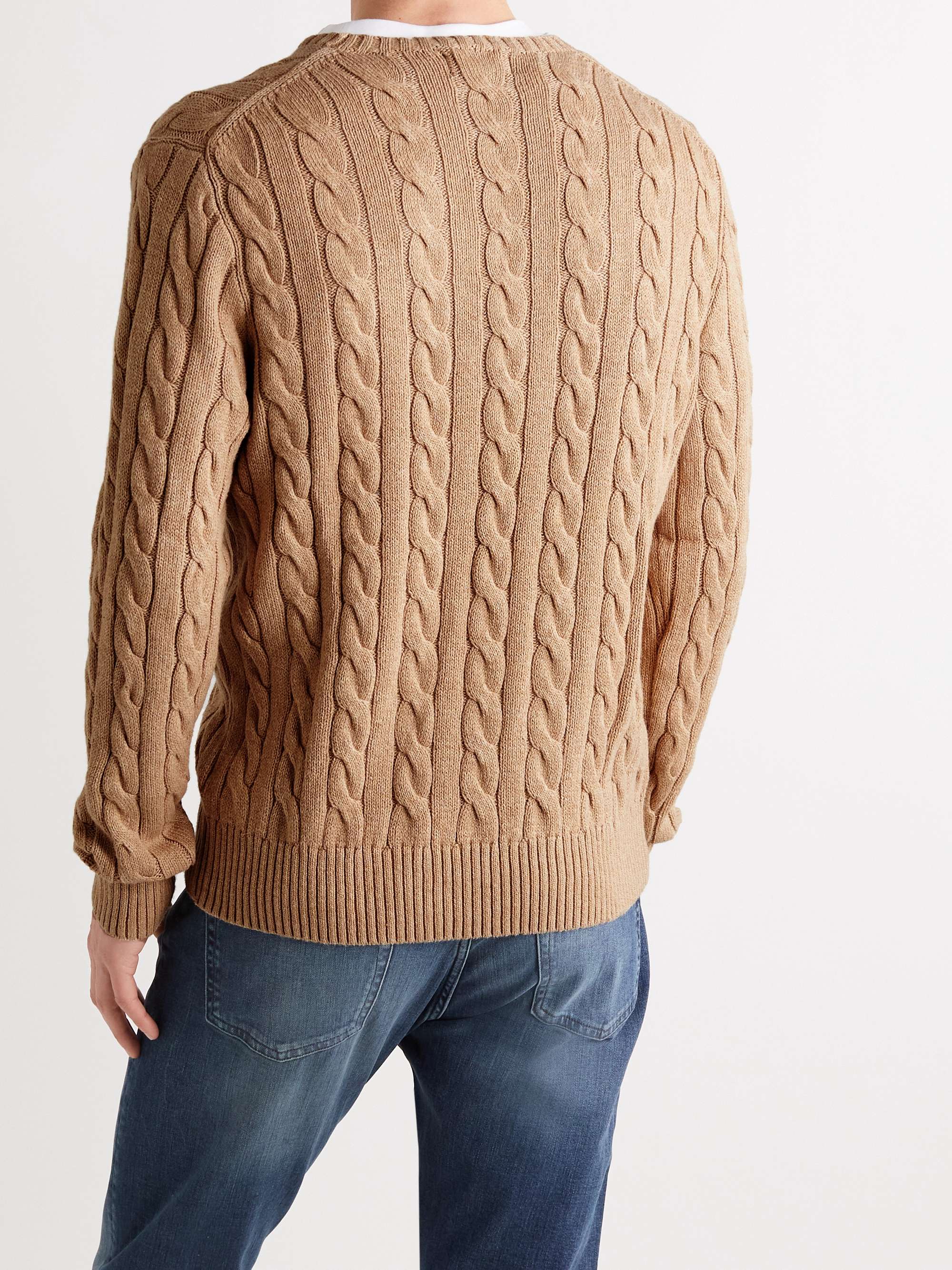 Mens Clothing Sweaters and knitwear for Men Natural Polo Ralph Lauren Cable Knit Cotton Jumper in Beige 
