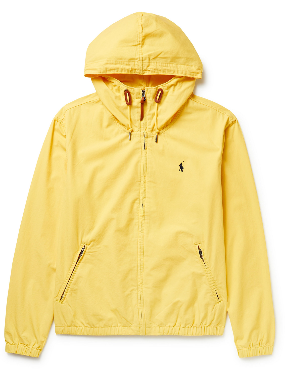 Polo Ralph Lauren Logo-embroidered Cotton Hooded Jacket in Yellow for Men Mens Clothing Jackets Casual jackets 
