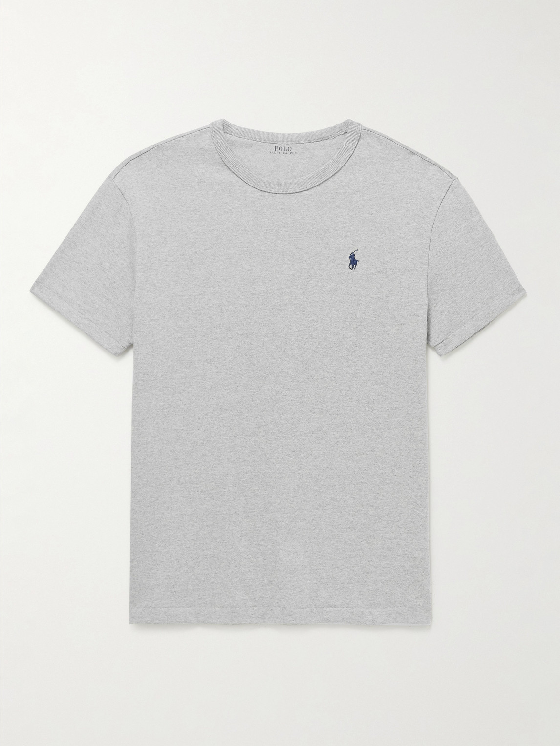 Polo Ralph Lauren Logo-embroidered Cotton-jersey T-shirt In Grey
