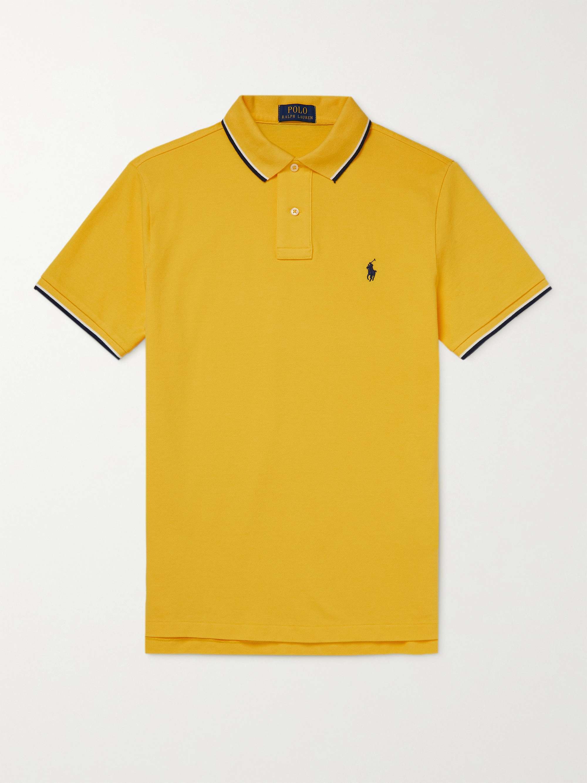 POLO RALPH LAUREN Contrast-Tipped Cotton-Piqué Polo Shirt