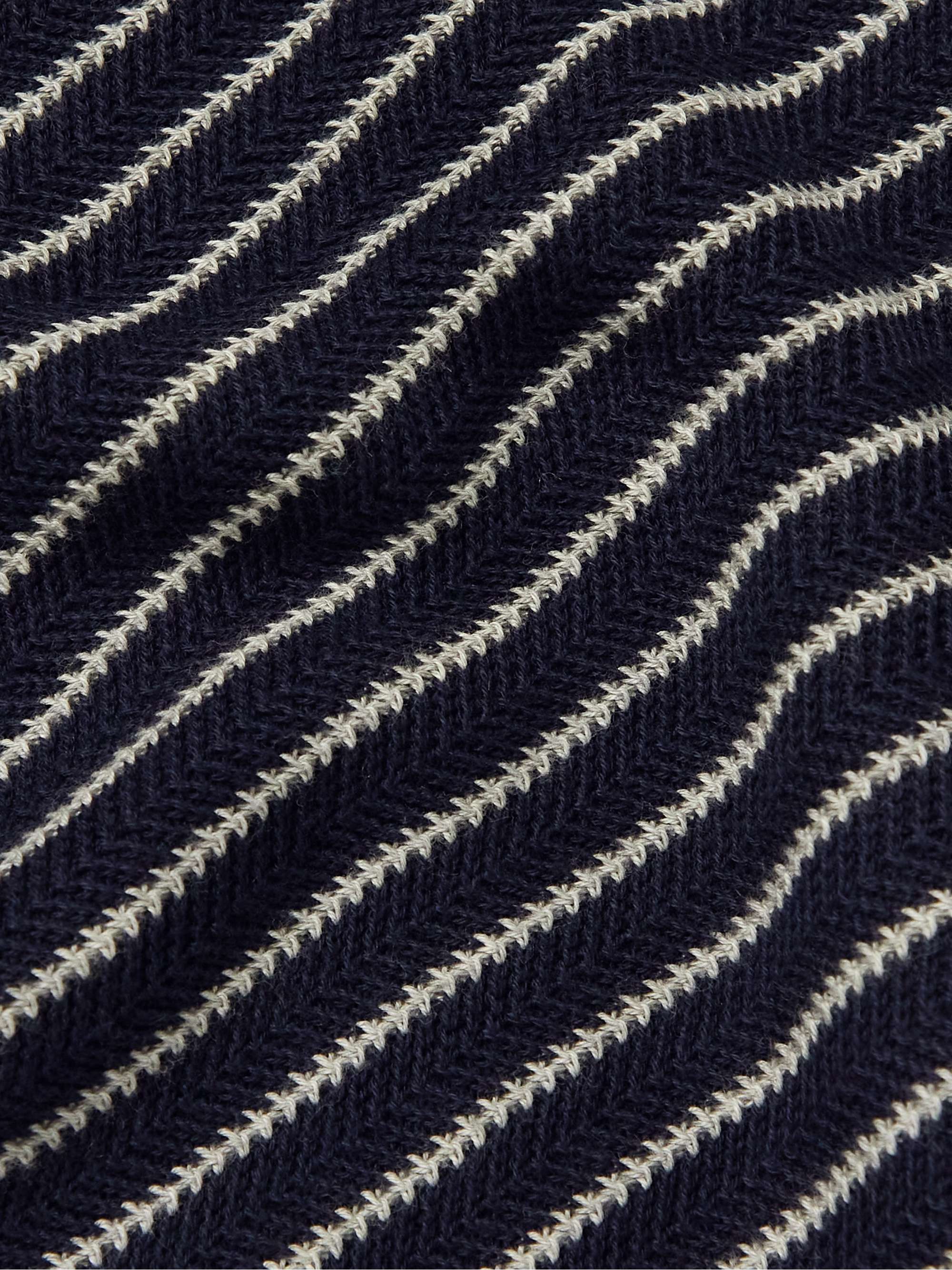 POLO RALPH LAUREN Logo-Embroidered Striped Pima Cotton Sweater