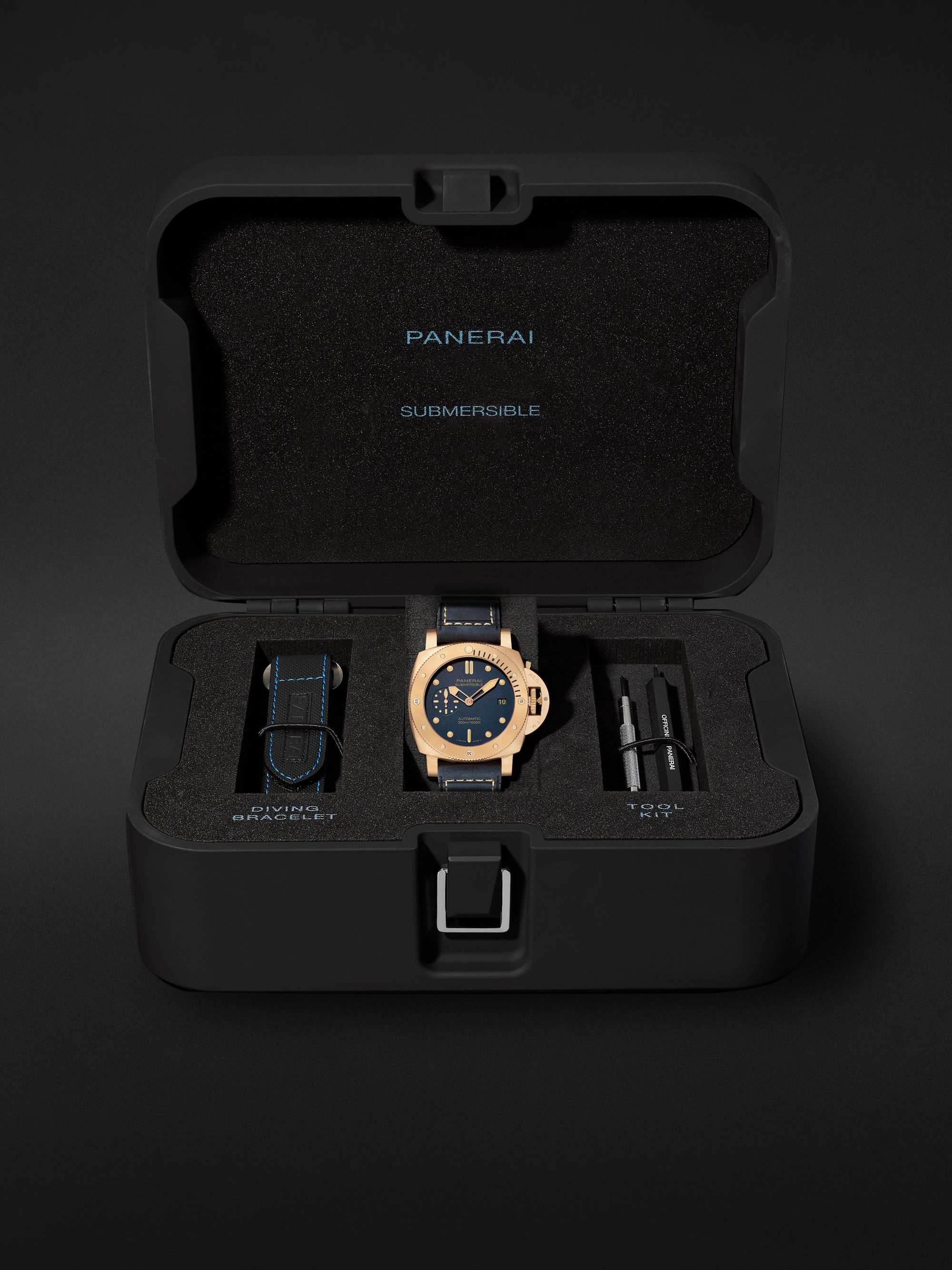 PANERAI Submersible Blu Abisso Automatic 42mm Bronze and Leather Watch, Ref. No. PAM01074