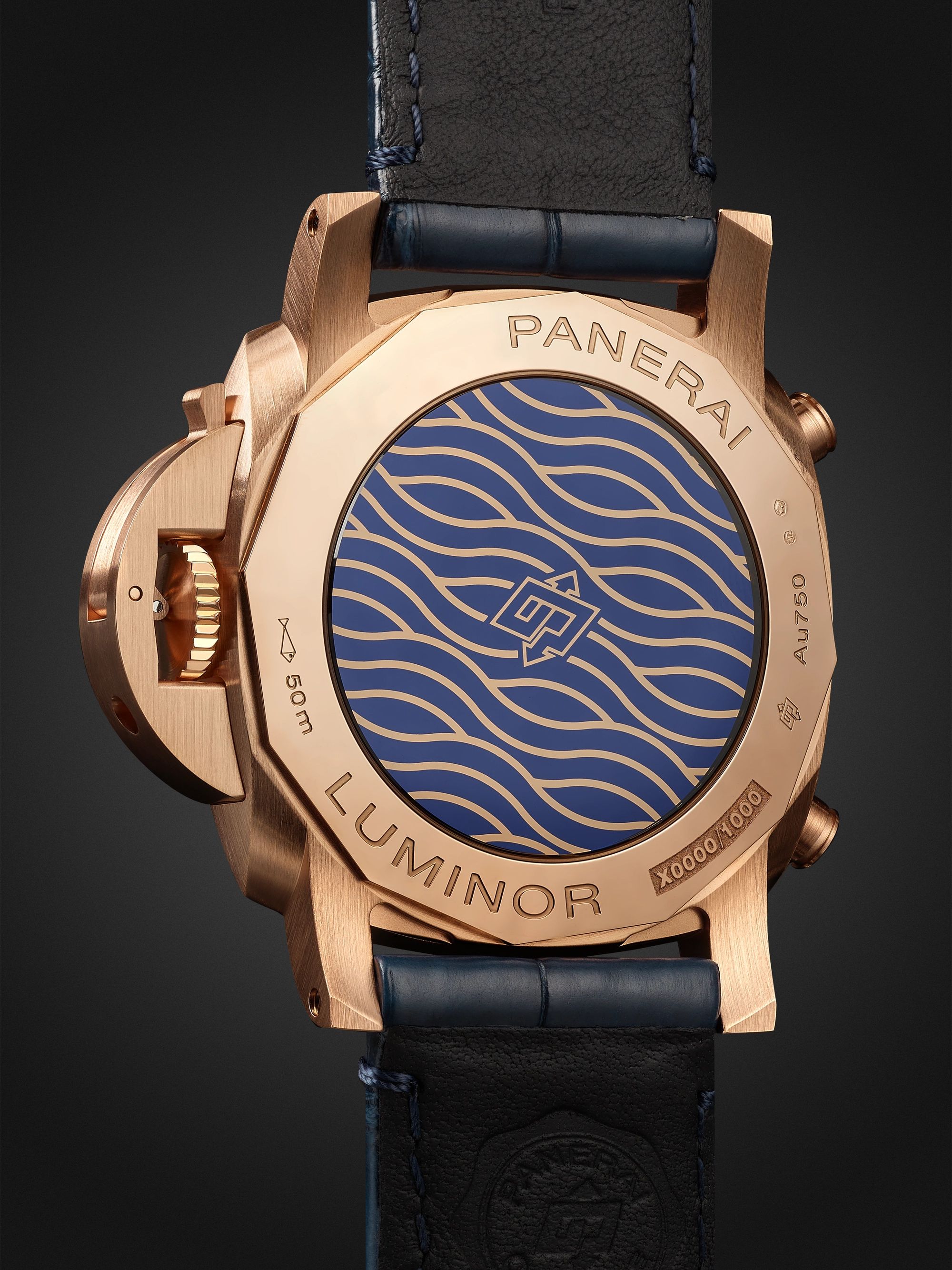 PANERAI Luminor Chrono Automatic Chronograph 44mm Goldtech and Alligator Watch, Ref. No. PAM01111
