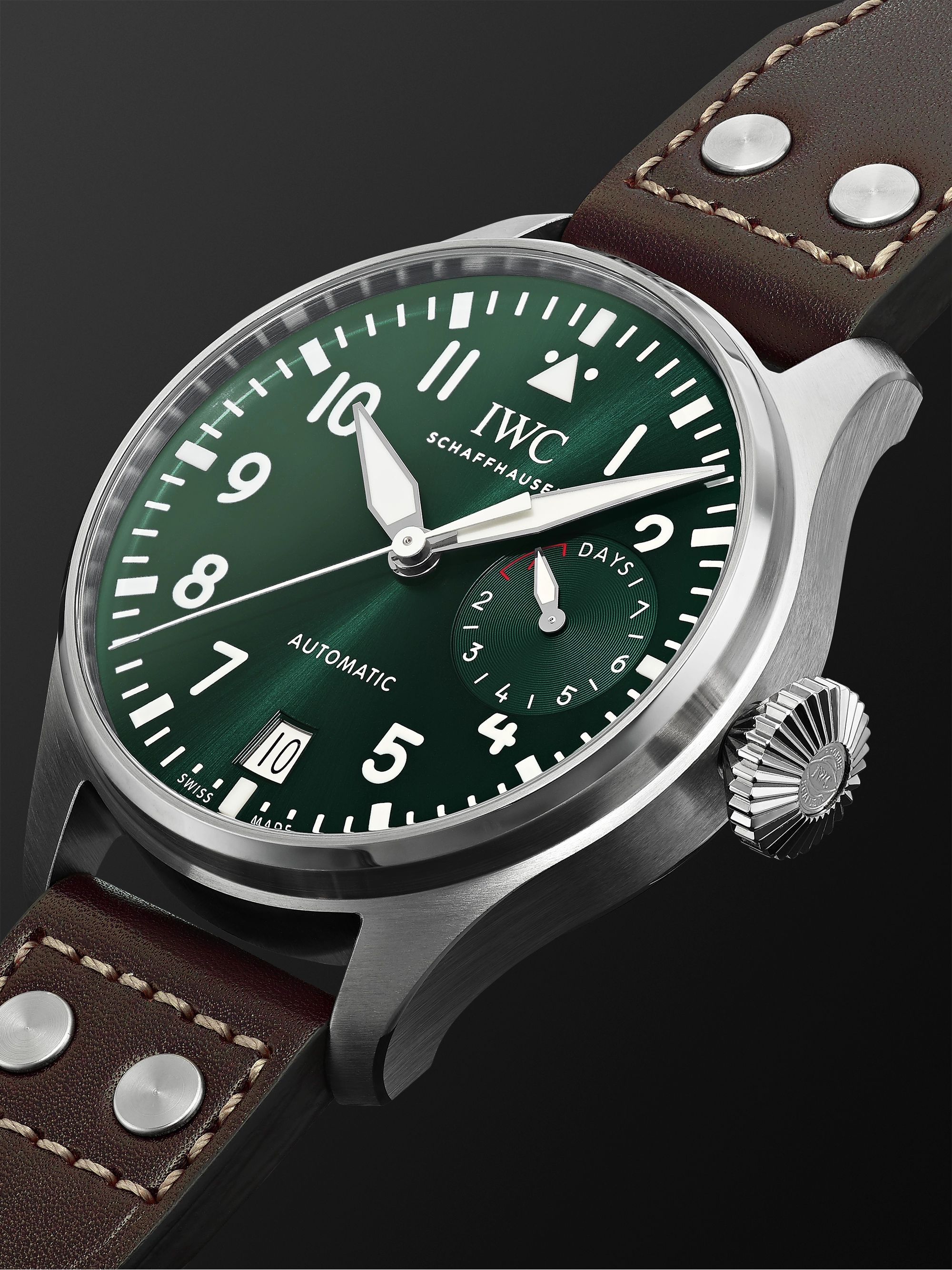 IWC SCHAFFHAUSEN Big Pilot's Automatic 46.2mm Stainless Steel and Leather Watch, Ref. No. IW501015
