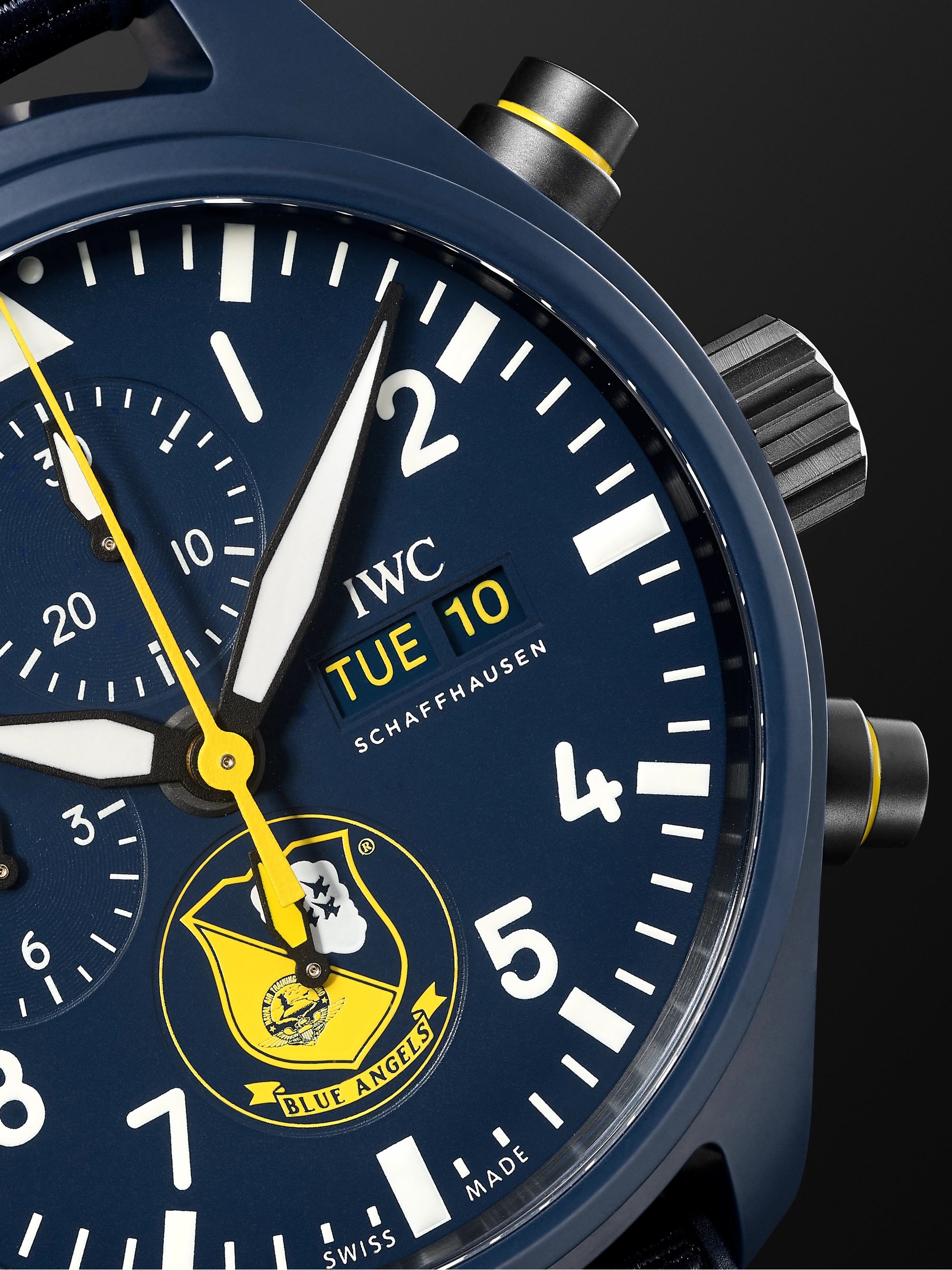 IWC SCHAFFHAUSEN Pilot's Blue Angels II Limited Edition Automatic Chronograph 44.5mm Ceramic and Textile Watch, Ref. No. IW389109