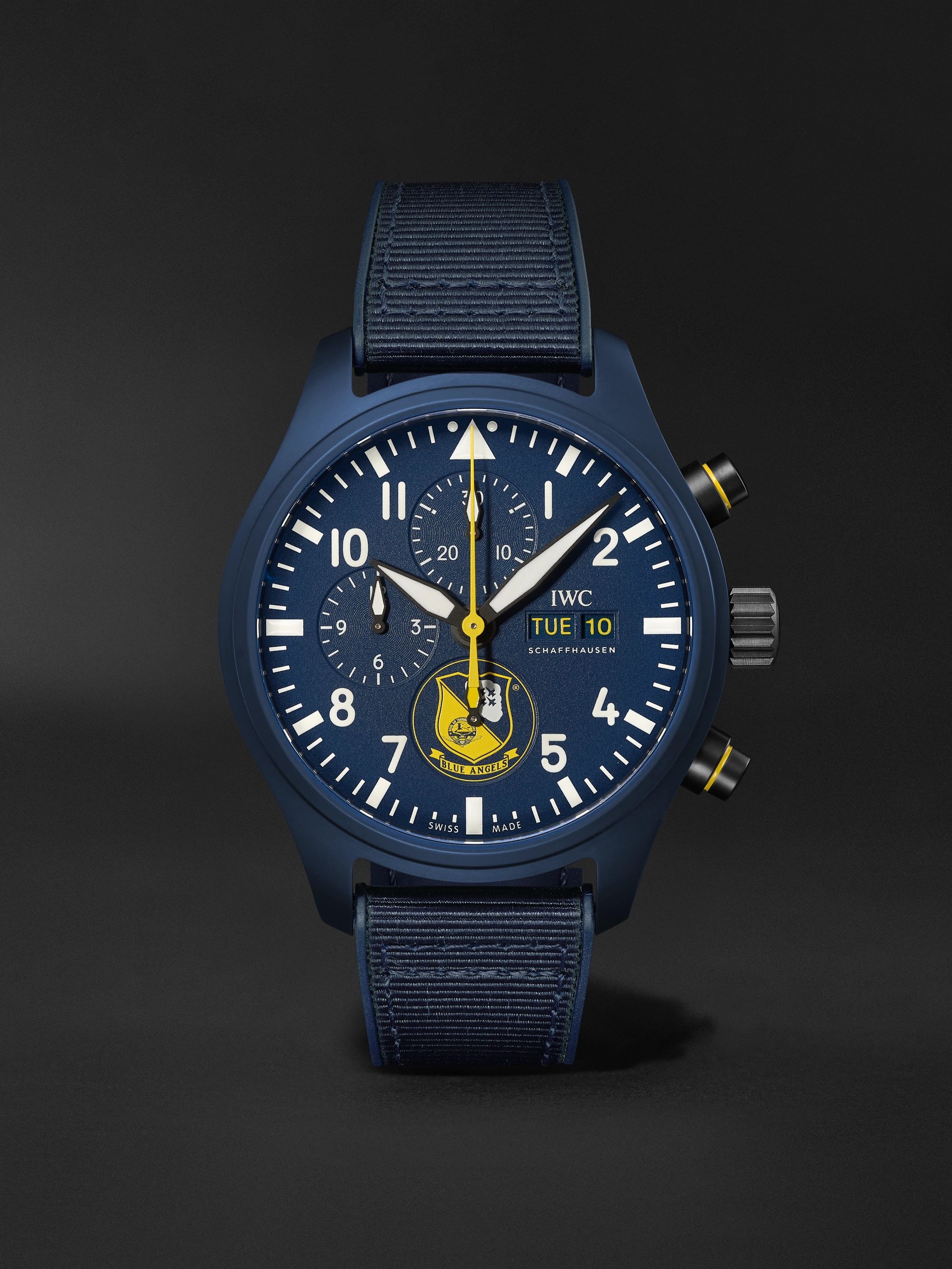IWC SCHAFFHAUSEN Pilot's Blue Angels II Limited Edition Automatic Chronograph 44.5mm Ceramic and Textile Watch, Ref. No. IW389109