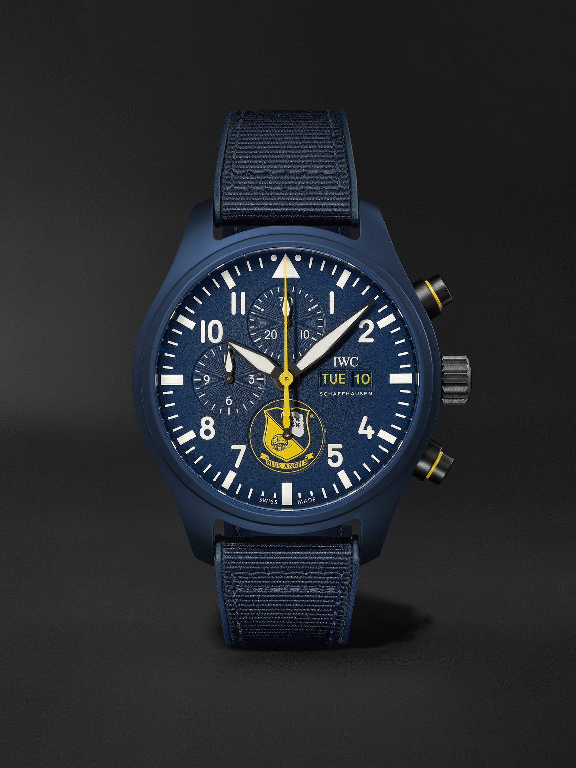 Pilot's Blue Angels II Limited Edition Automatic Chronograph 44.5mm Ceramic and Textile Watch, Ref. No. IW389109