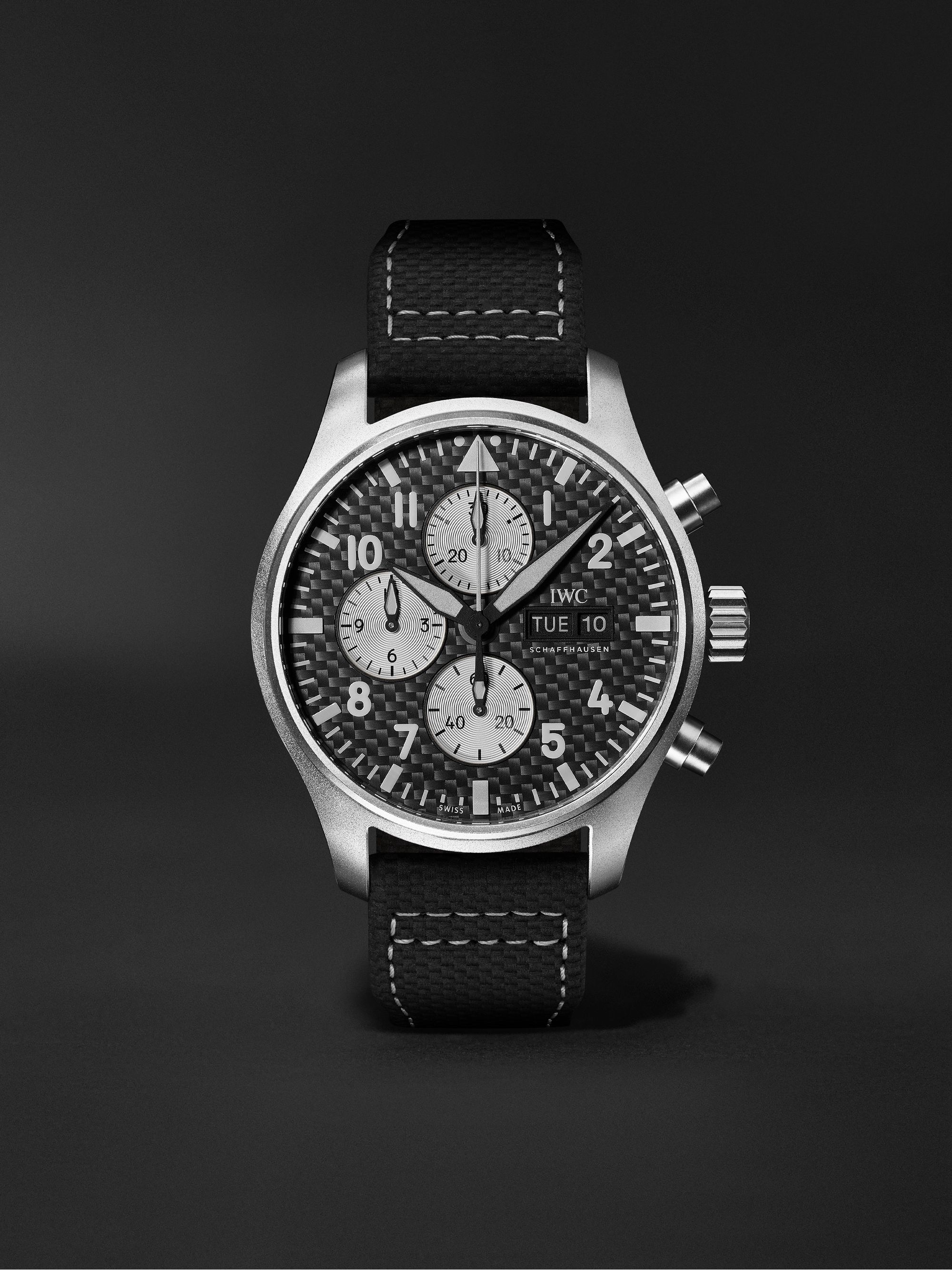 IWC SCHAFFHAUSEN Pilot's Limited Edition AMG Automatic Chronograph 43mm Titanium and Leather Watch, Ref. No. IW377903