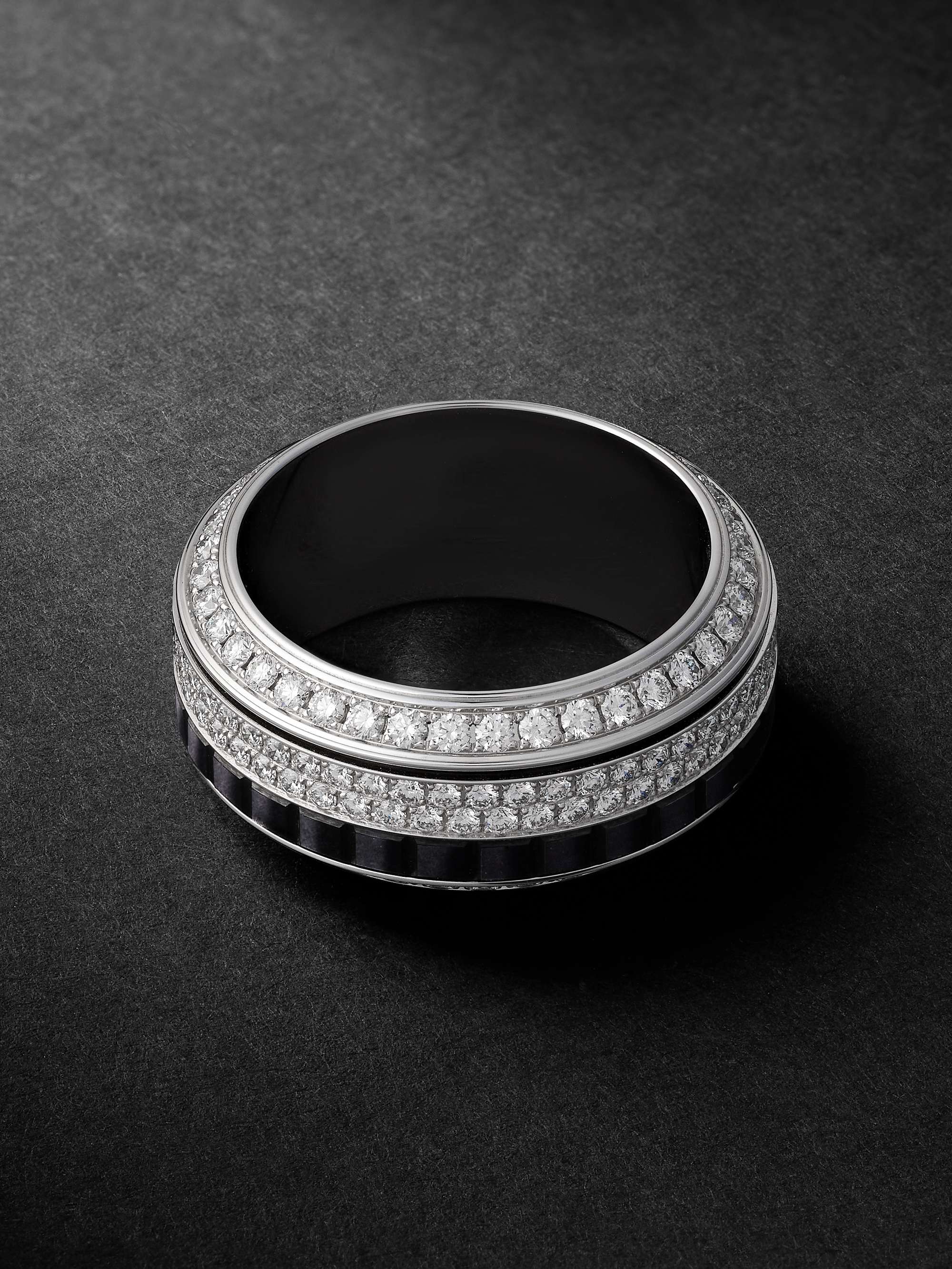 PIAGET Possession 18-Karat White Gold, Diamond and Ceramic Ring