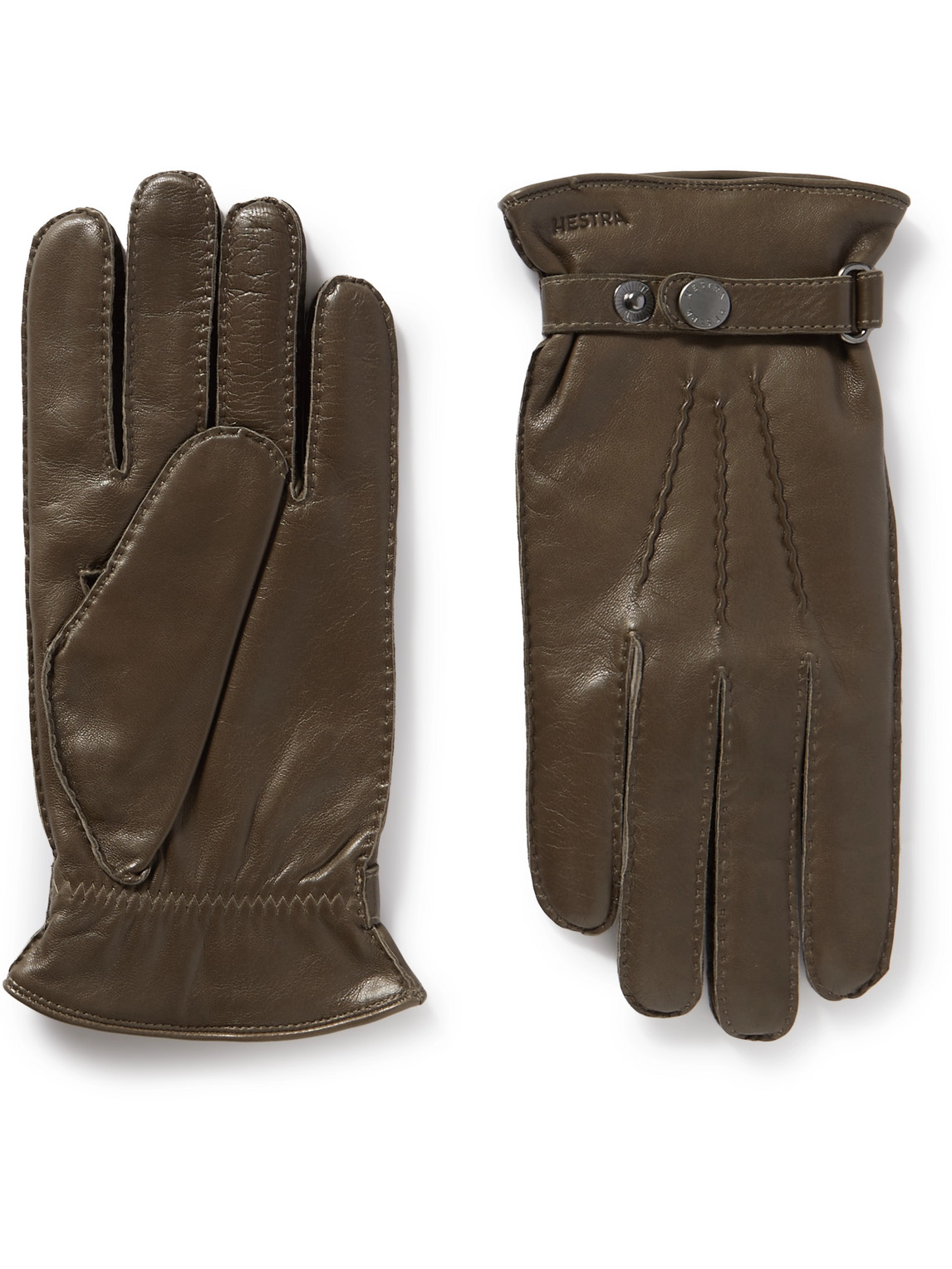 Hestra Jake Wool-lined Leather Gloves In Brown