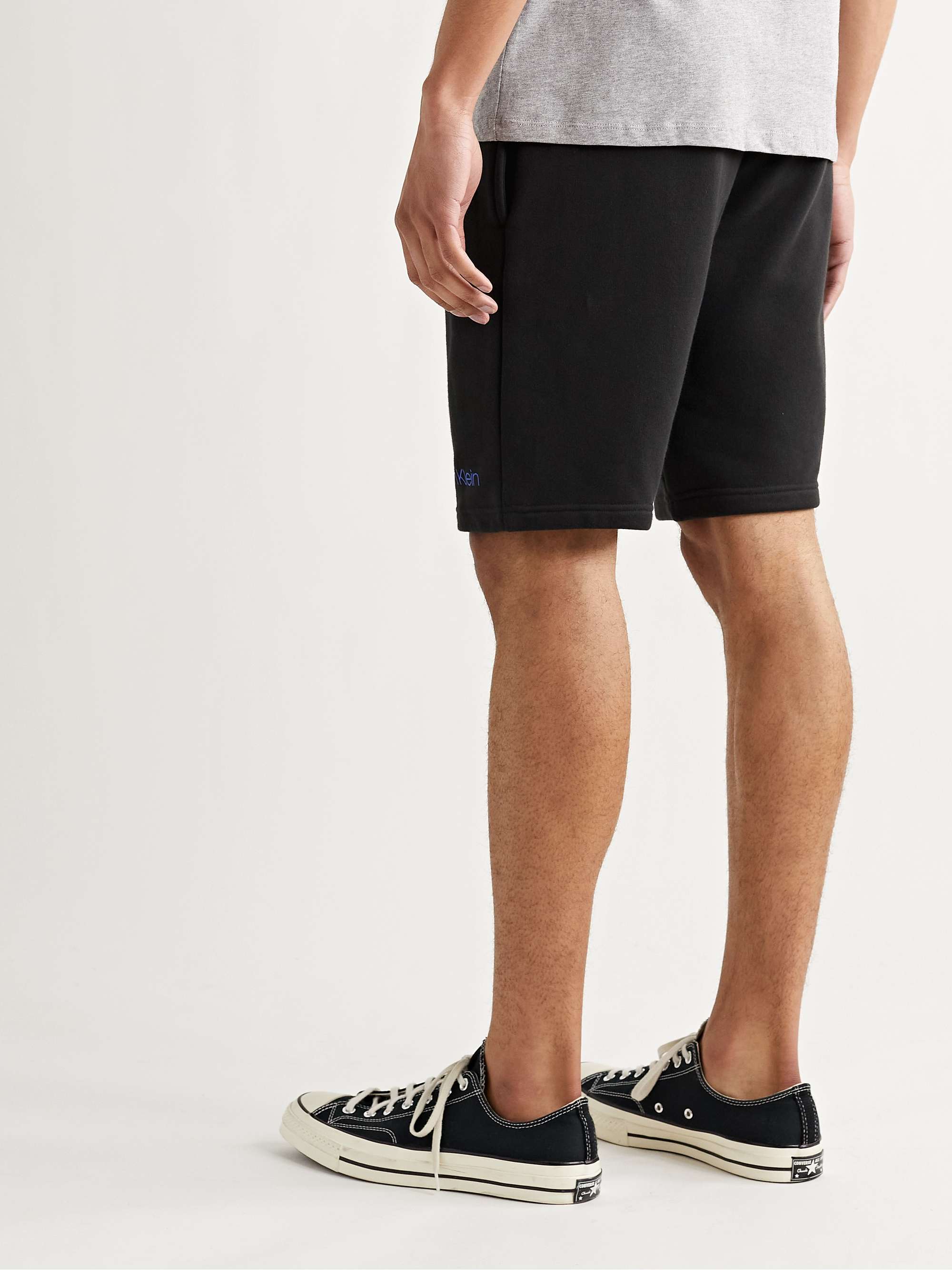 CALVIN KLEIN UNDERWEAR Slim-Fit Loopback Stretch-Cotton Jersey Drawstring Shorts