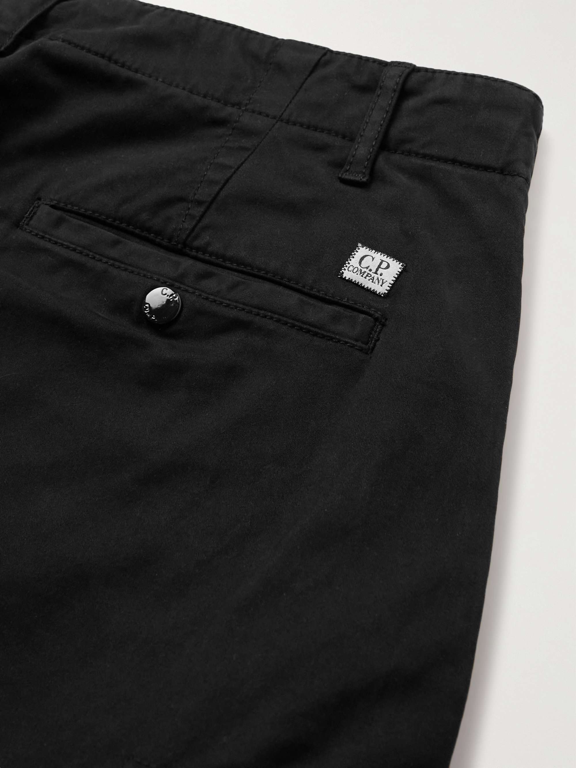 C.P. COMPANY Slim-Fit Tapered Garment-Dyed Stretch-Cotton Sateen Cargo Trousers