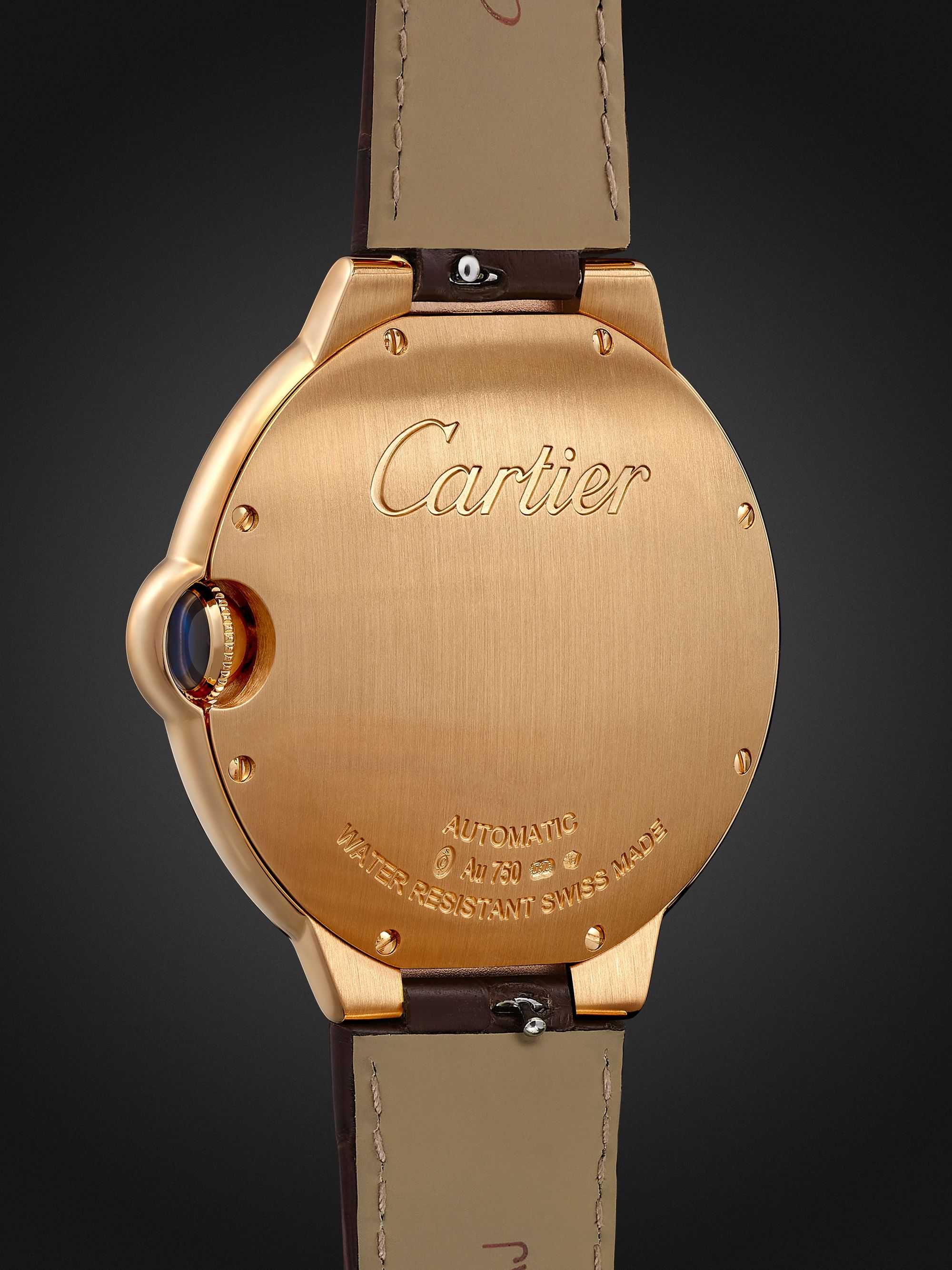CARTIER Ballon Bleu de Cartier Automatic 40mm 18-Karat Pink Gold and Alligator Watch, Ref. No. WGBB0035
