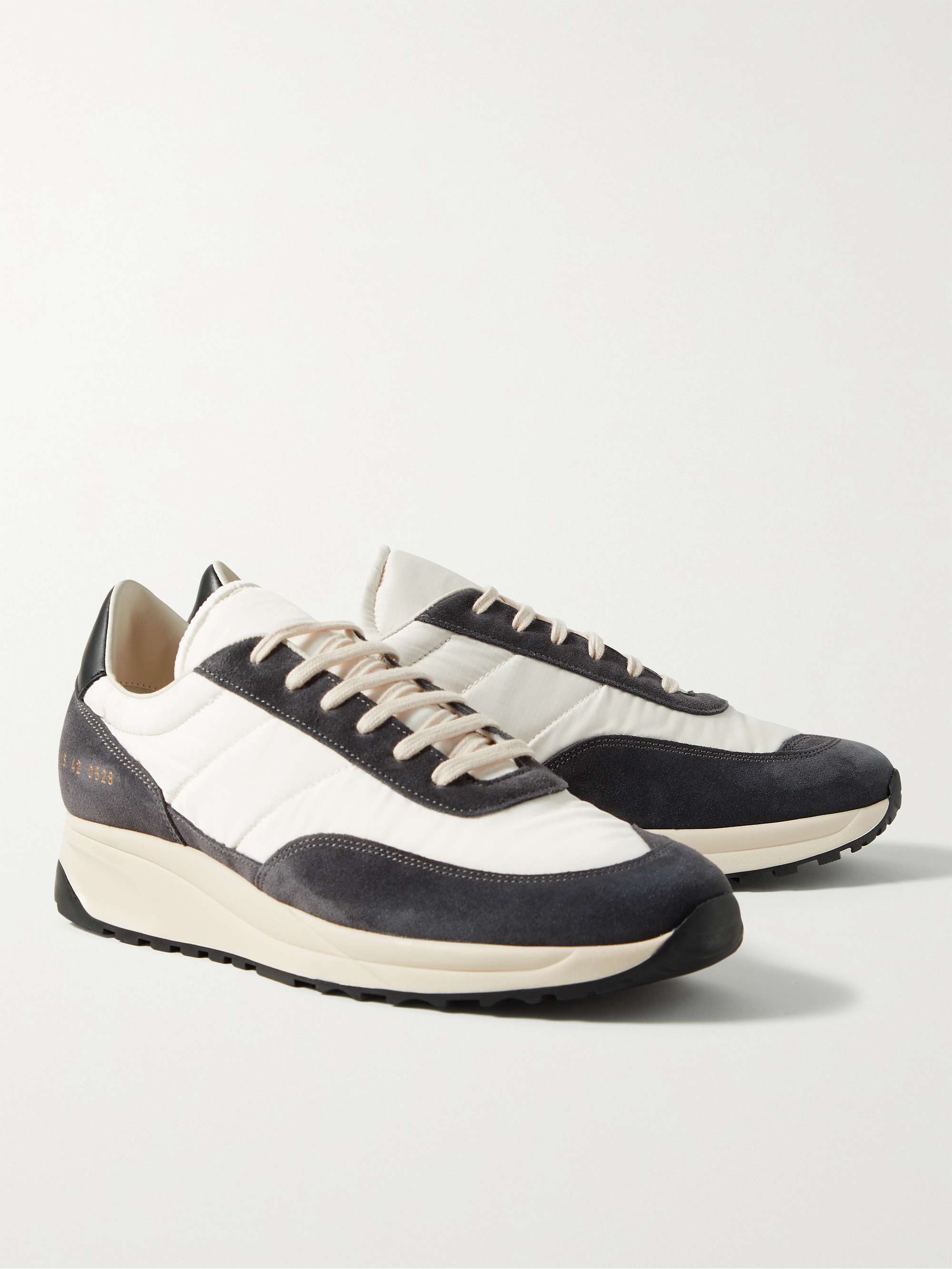 COMMON PROJECTS Track Classic Leather-Trimmed Suede and Ripstop Sneakers