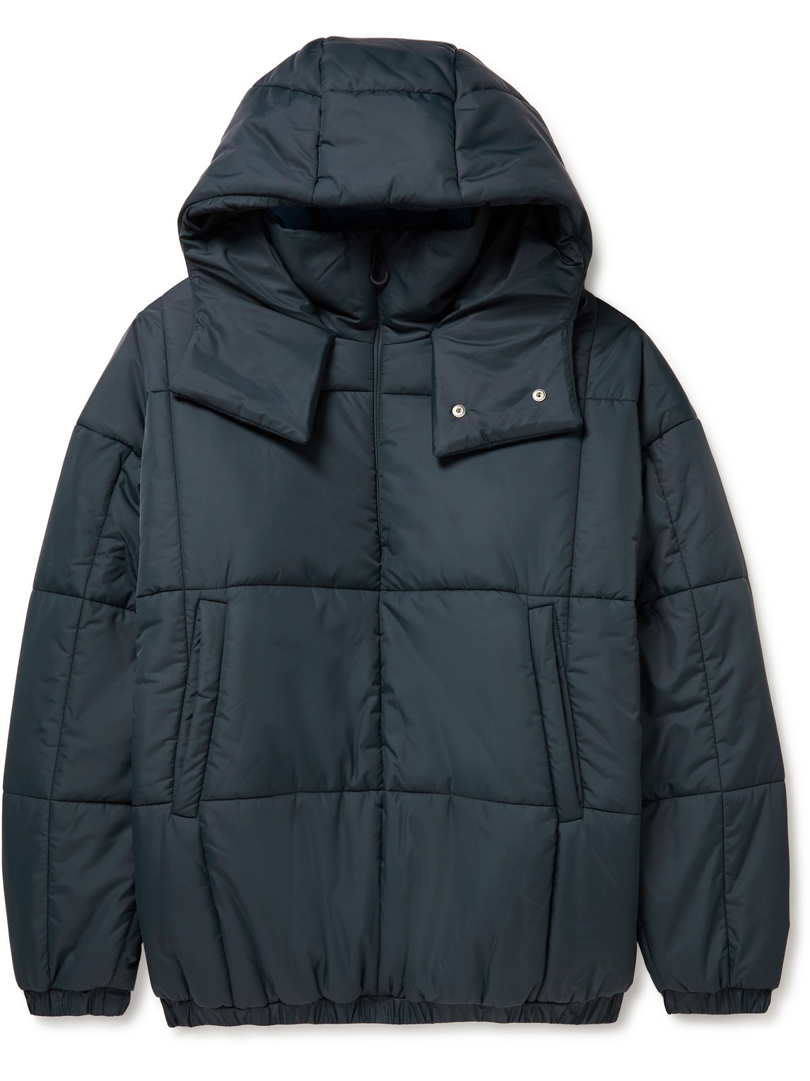 A Kind Of Guise Swaneti Quilted Padded Recycled Shell Hooded Jacket In Blue