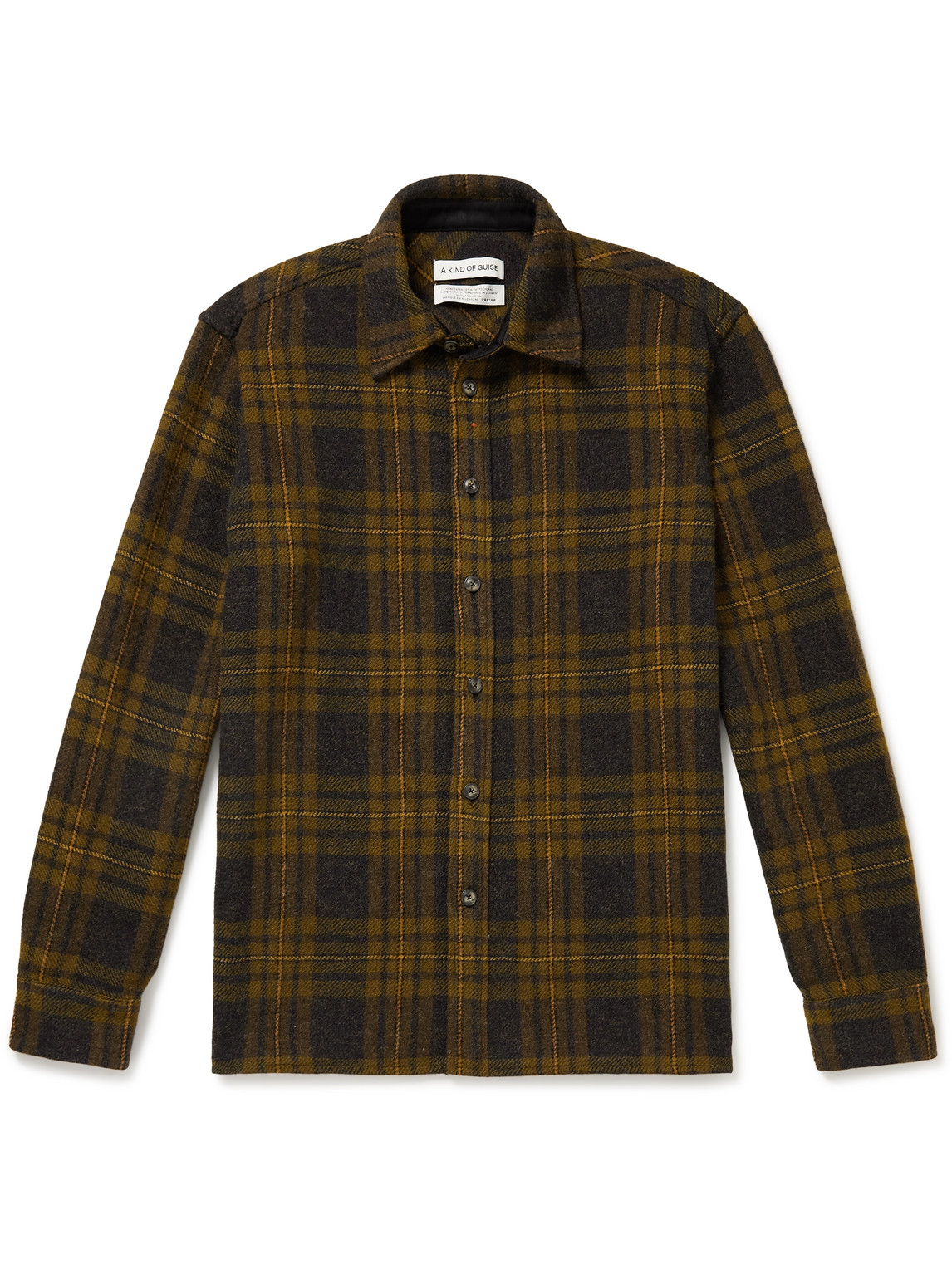 A Kind Of Guise Dullu Checked Virgin Wool-flannel Overshirt In Brown