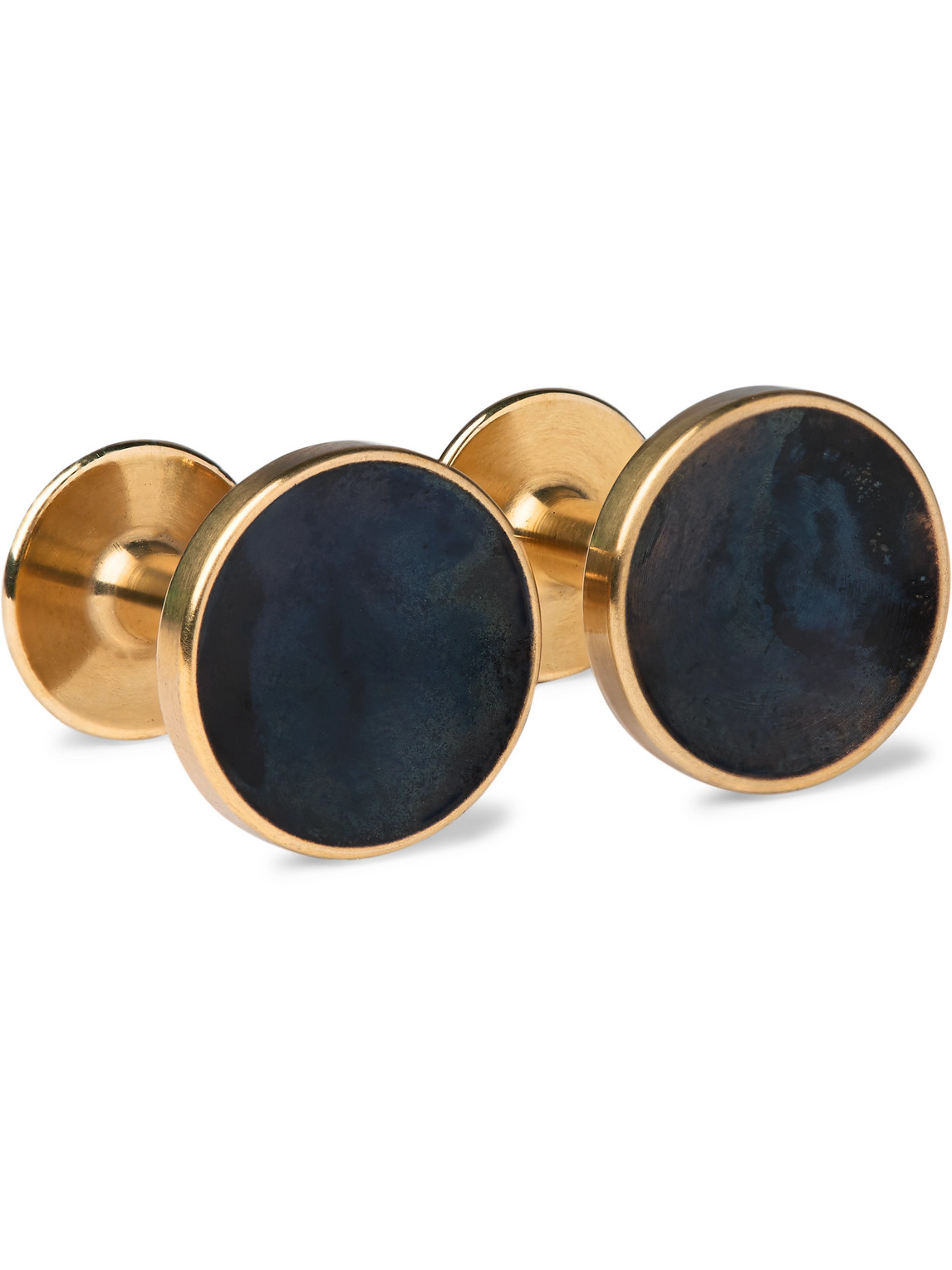 Alice Made This Bayley Quink Patina Brass Cufflinks In Blue