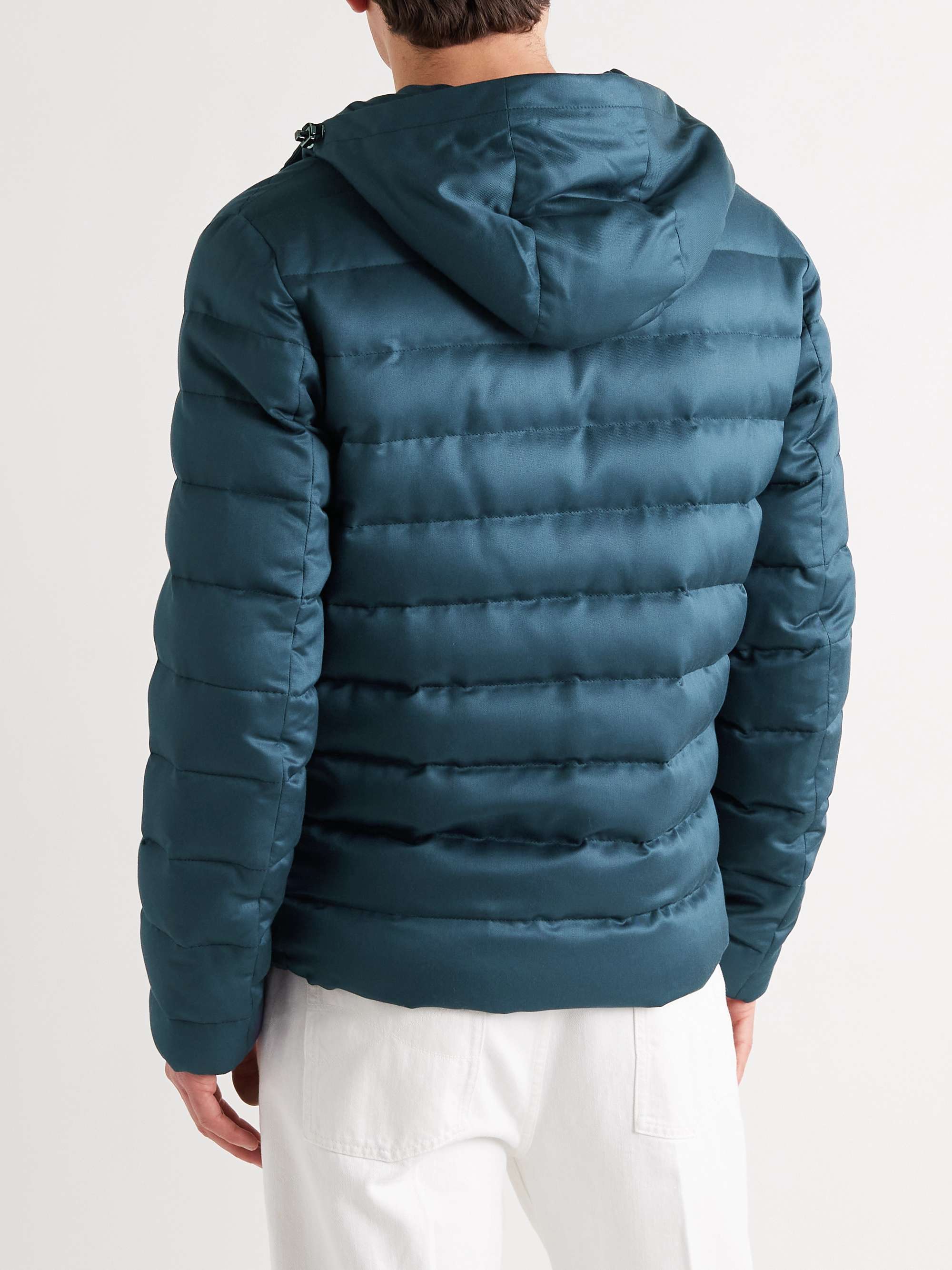 LORO PIANA Gateway Quilted Silk-Twill Hooded Down Jacket