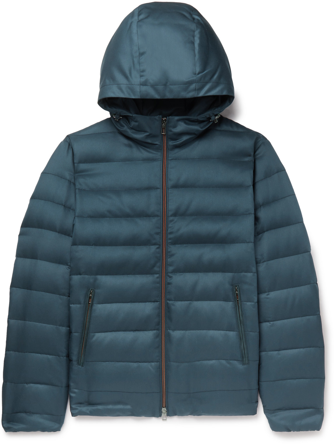 Gateway Quilted Silk-Twill Hooded Down Jacket