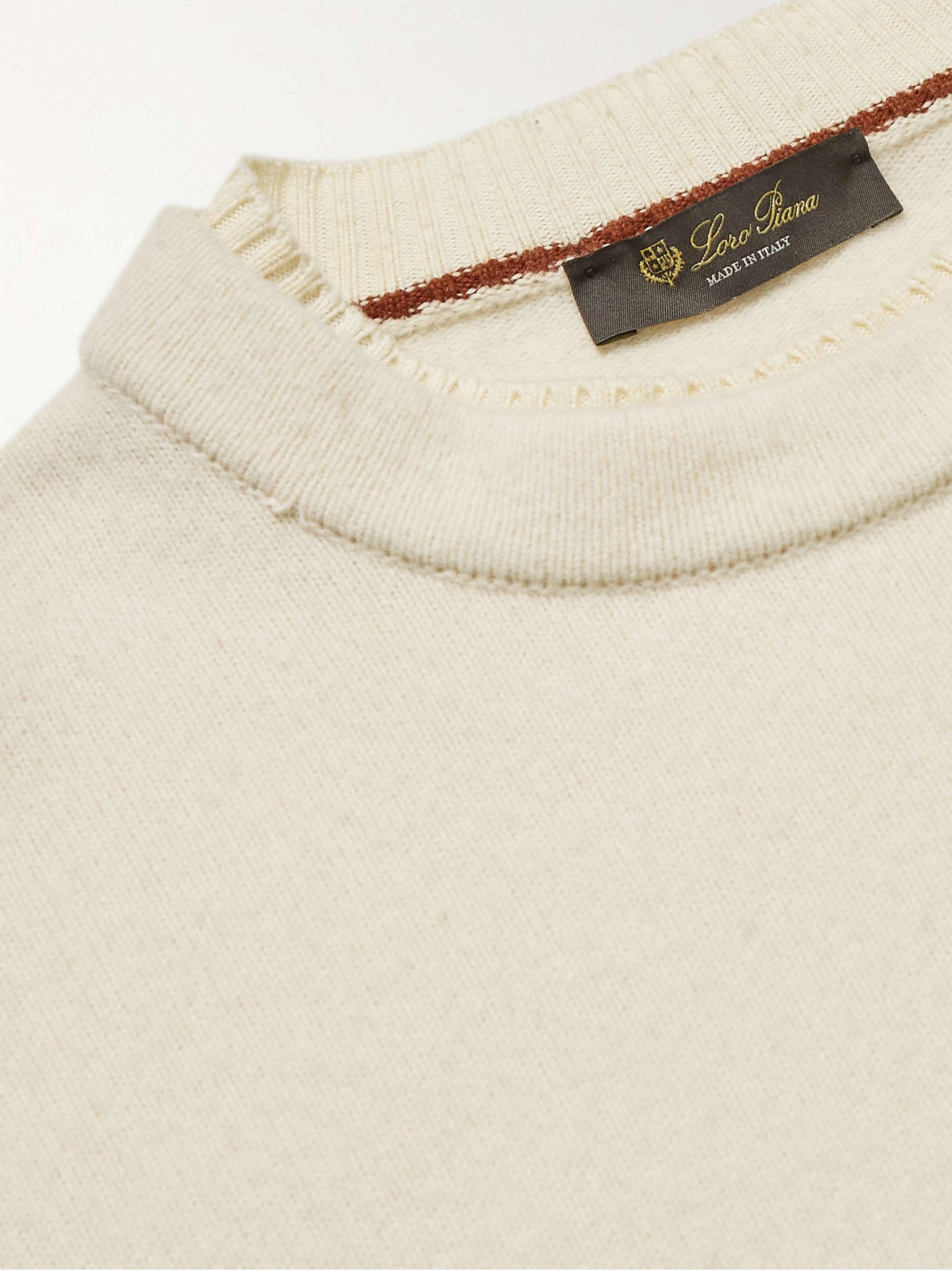 LORO PIANA Layered Garment-Dyed Wish Virgin Wool Sweater