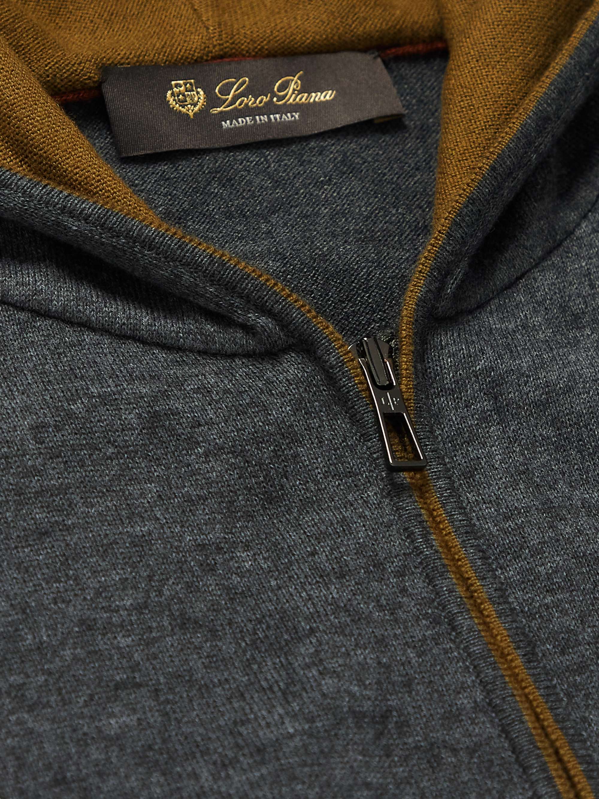 LORO PIANA Cotton and Cashmere-Blend Zip-Up Hoodie