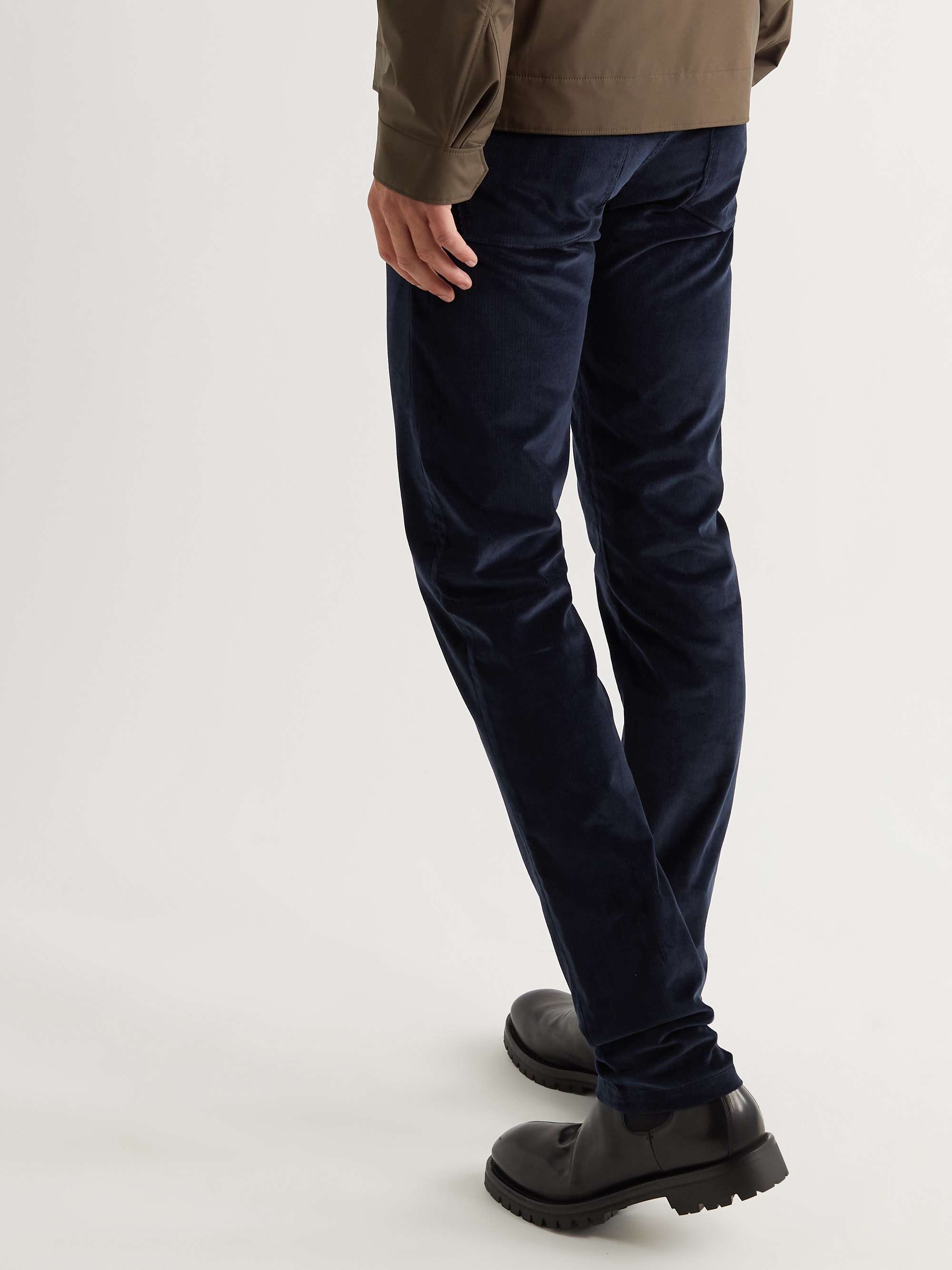 LORO PIANA Slim-Fit Stretch-Cotton Corduroy Trousers