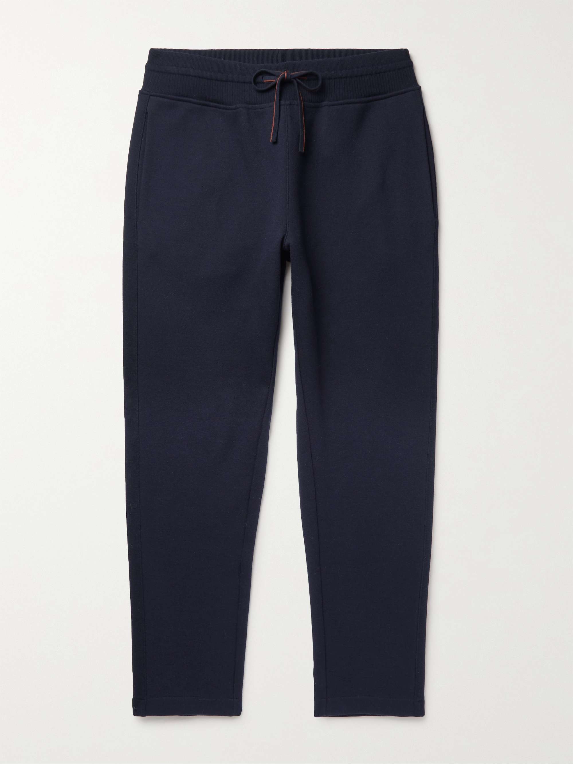LORO PIANA Tapered Double-Faced Cotton, Silk and Cashmere-Blend Jersey Sweatpants