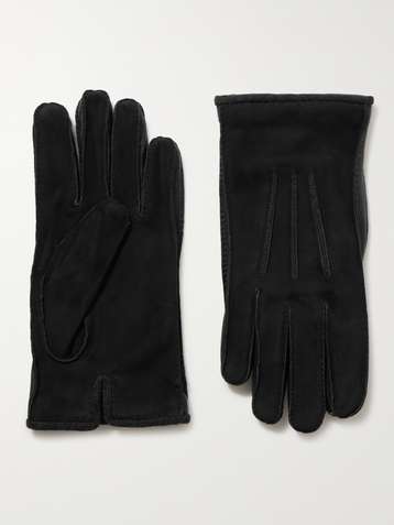 Sandory Black Men's Touch Technology 100% Cashmere lined Genuine leather Gloves 