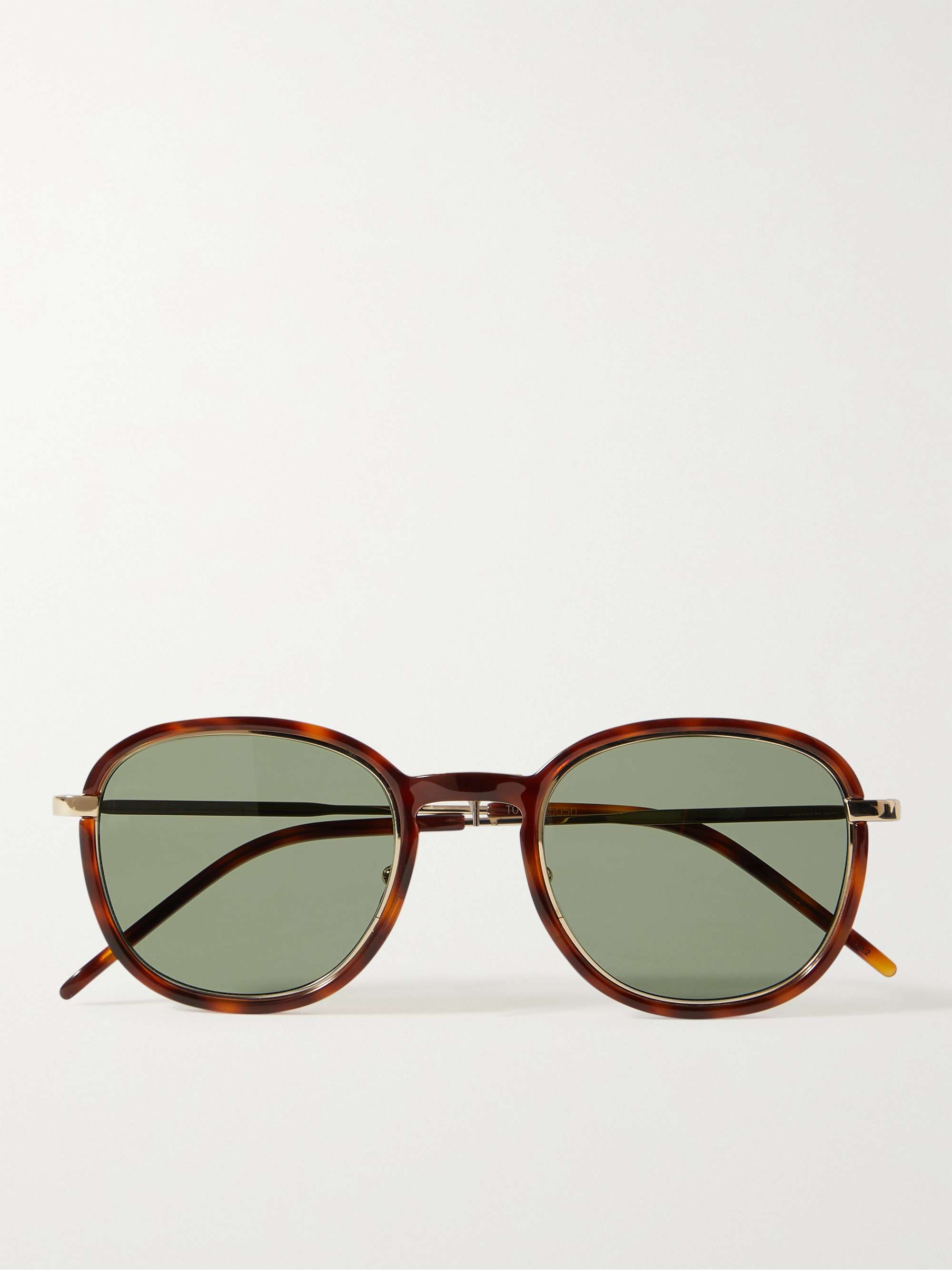 SAINT LAURENT EYEWEAR Round-Frame Acetate and Silver-Tone Sunglasses