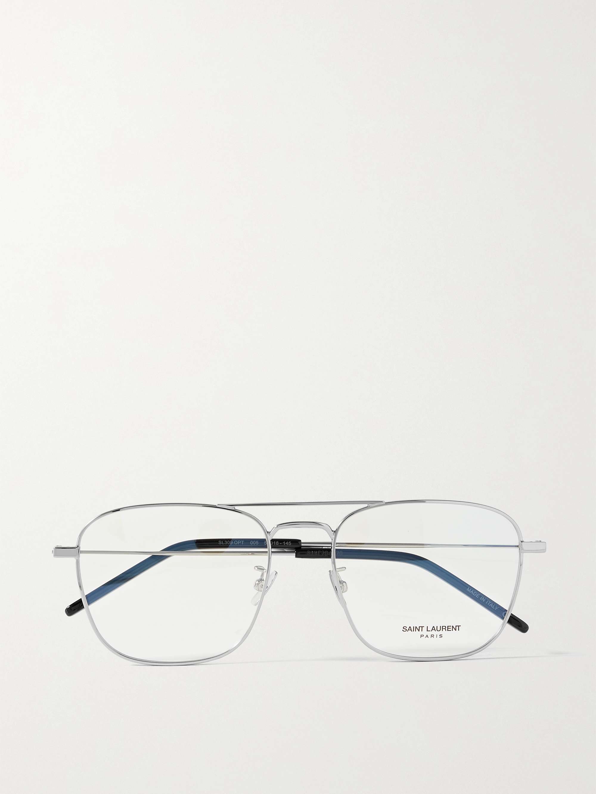 SAINT LAURENT EYEWEAR Aviator-Style Silver-Tone Optical Glasses