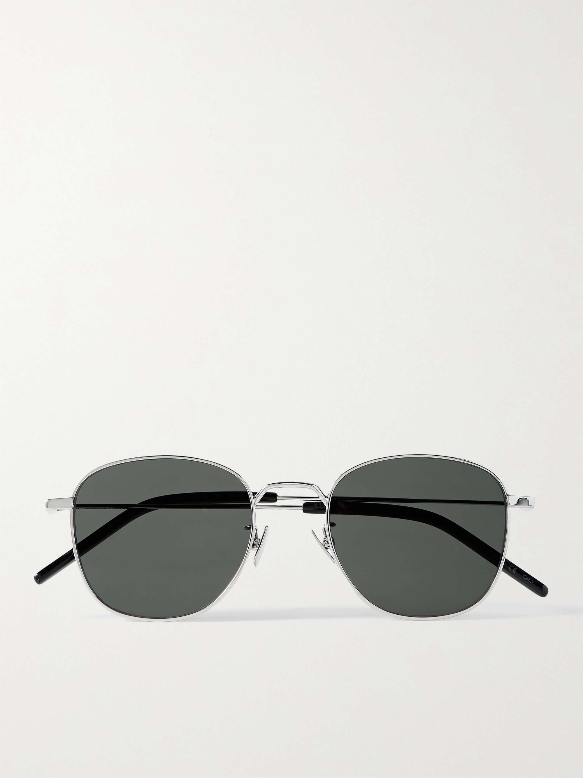 SAINT LAURENT EYEWEAR D-Frame Silver-Tone Sunglasses