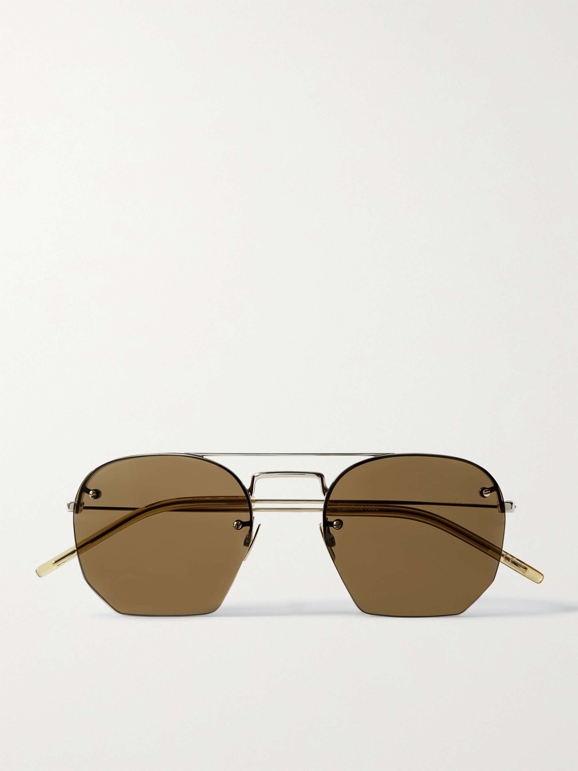 SAINT LAURENT EYEWEAR Rimless D-Frame Metal Sunglasses
