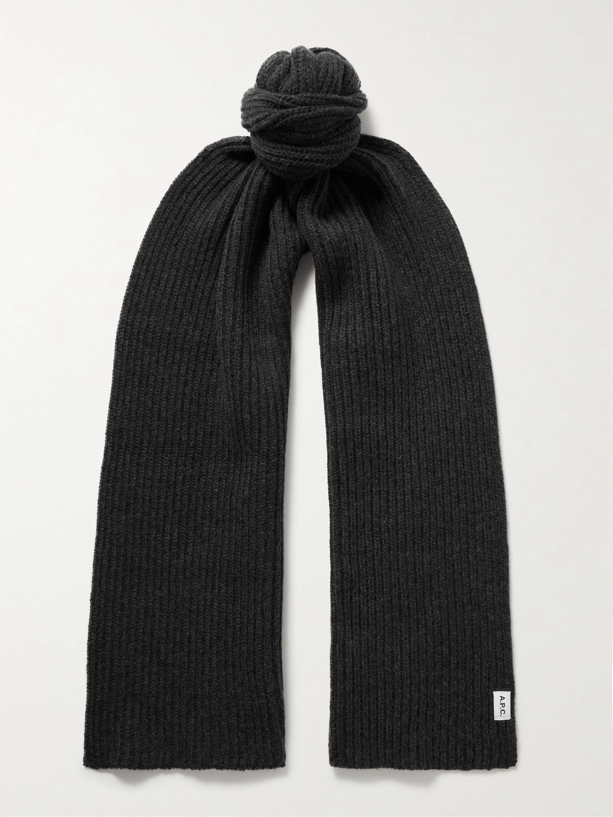 A.P.C. Ribbed Wool and Cashmere-Blend Scarf