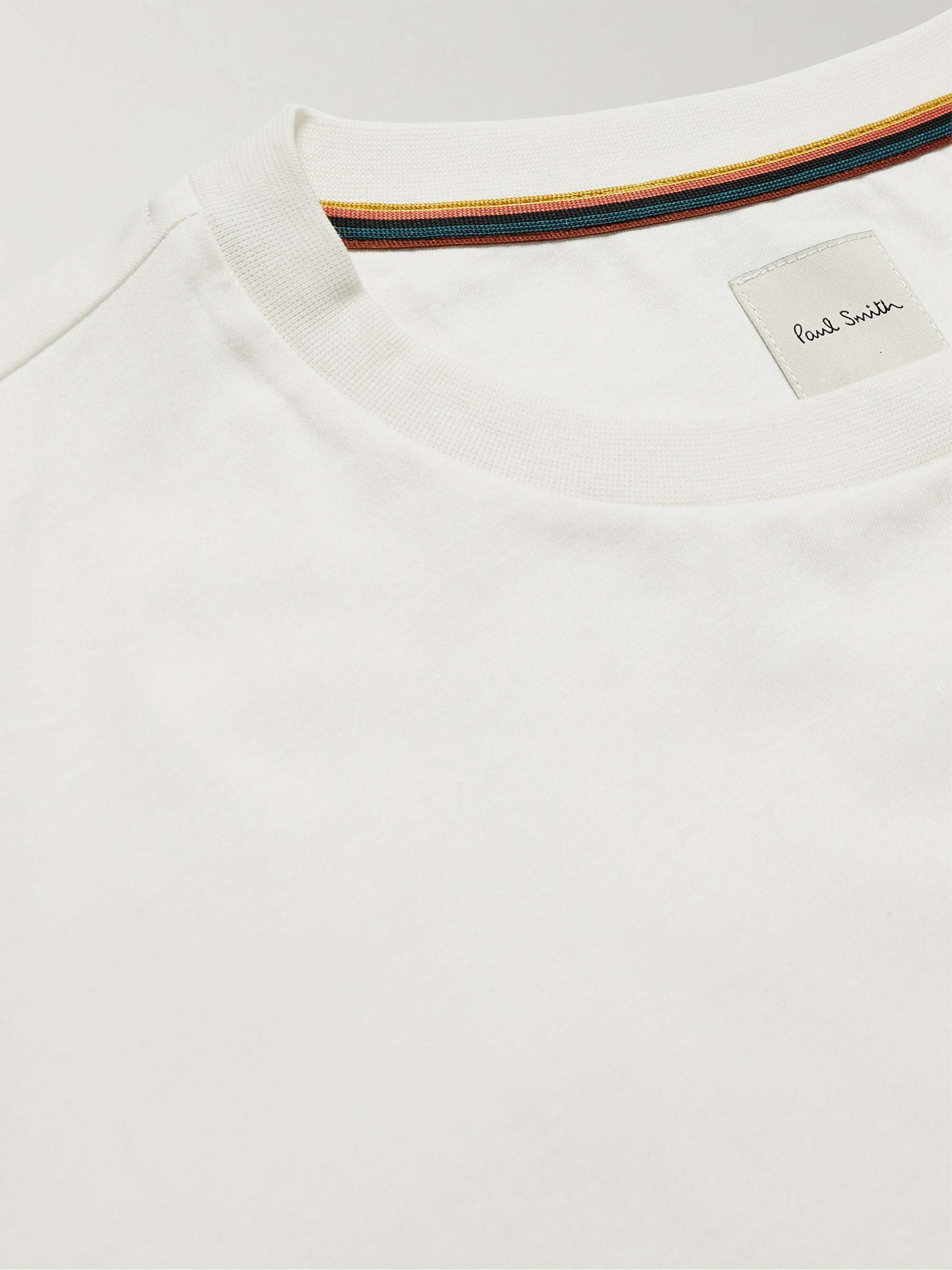 PAUL SMITH Striped Webbing-Trimmed Cotton-Jersey T-Shirt