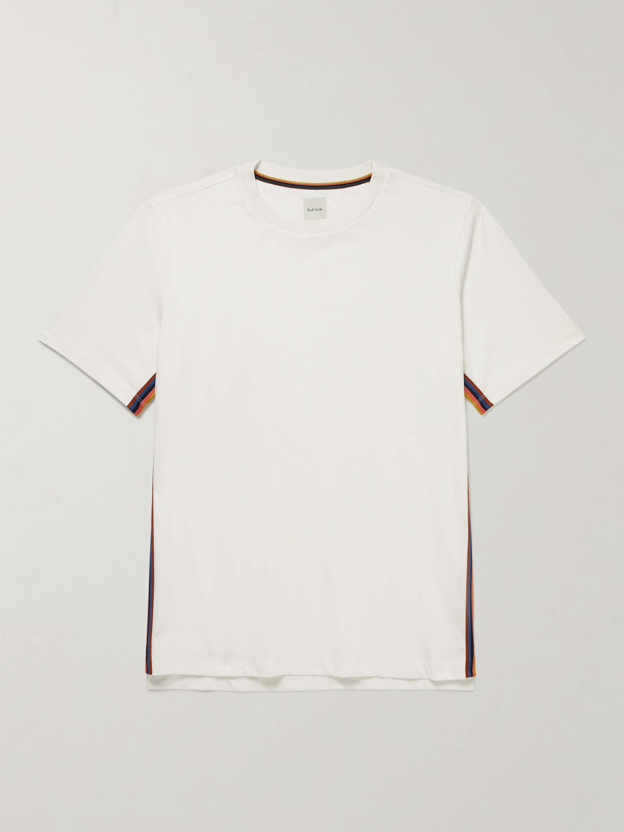 PAUL SMITH Striped Webbing-Trimmed Cotton-Jersey T-Shirt