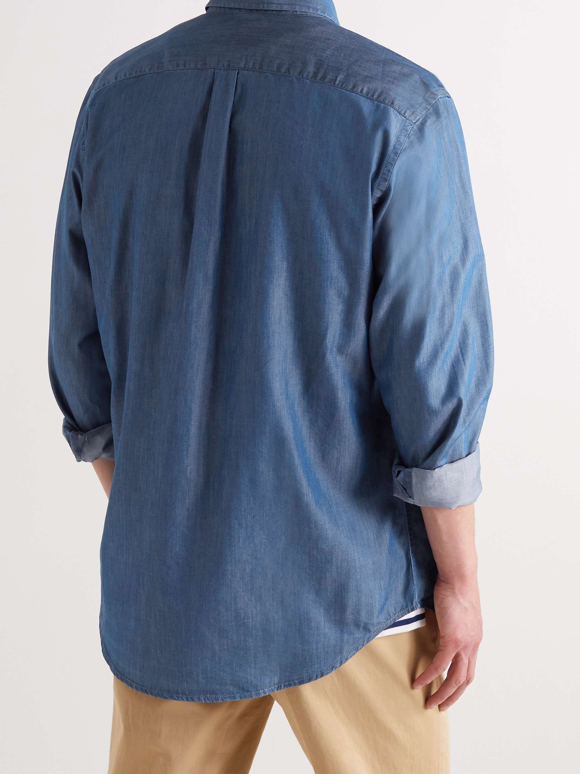 PAUL SMITH Button-Down Collar Cotton and TENCEL-Blend Chambray Shirt