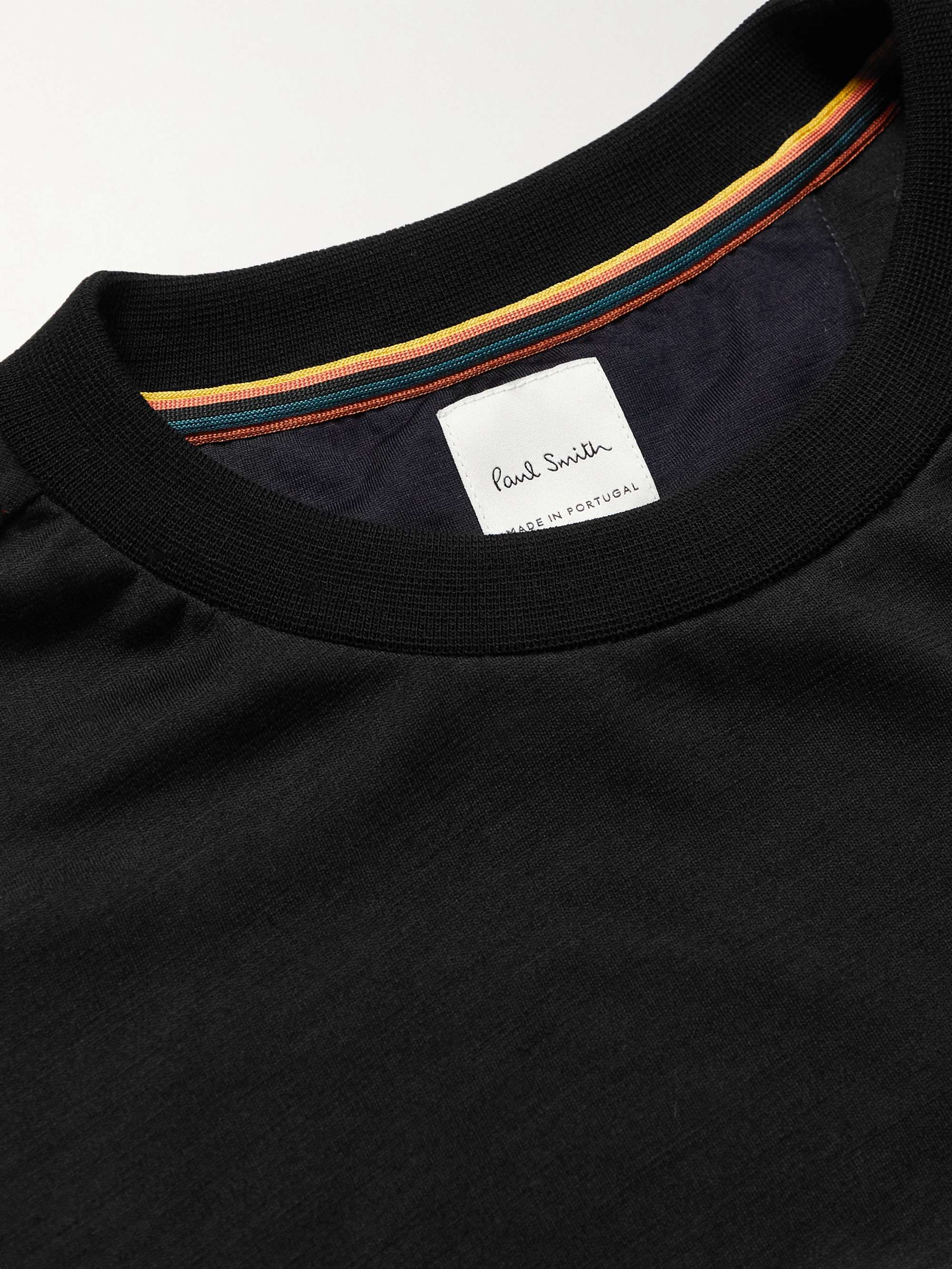 PAUL SMITH Striped Webbing-Trimmed Wool-Jersey Sweatshirt