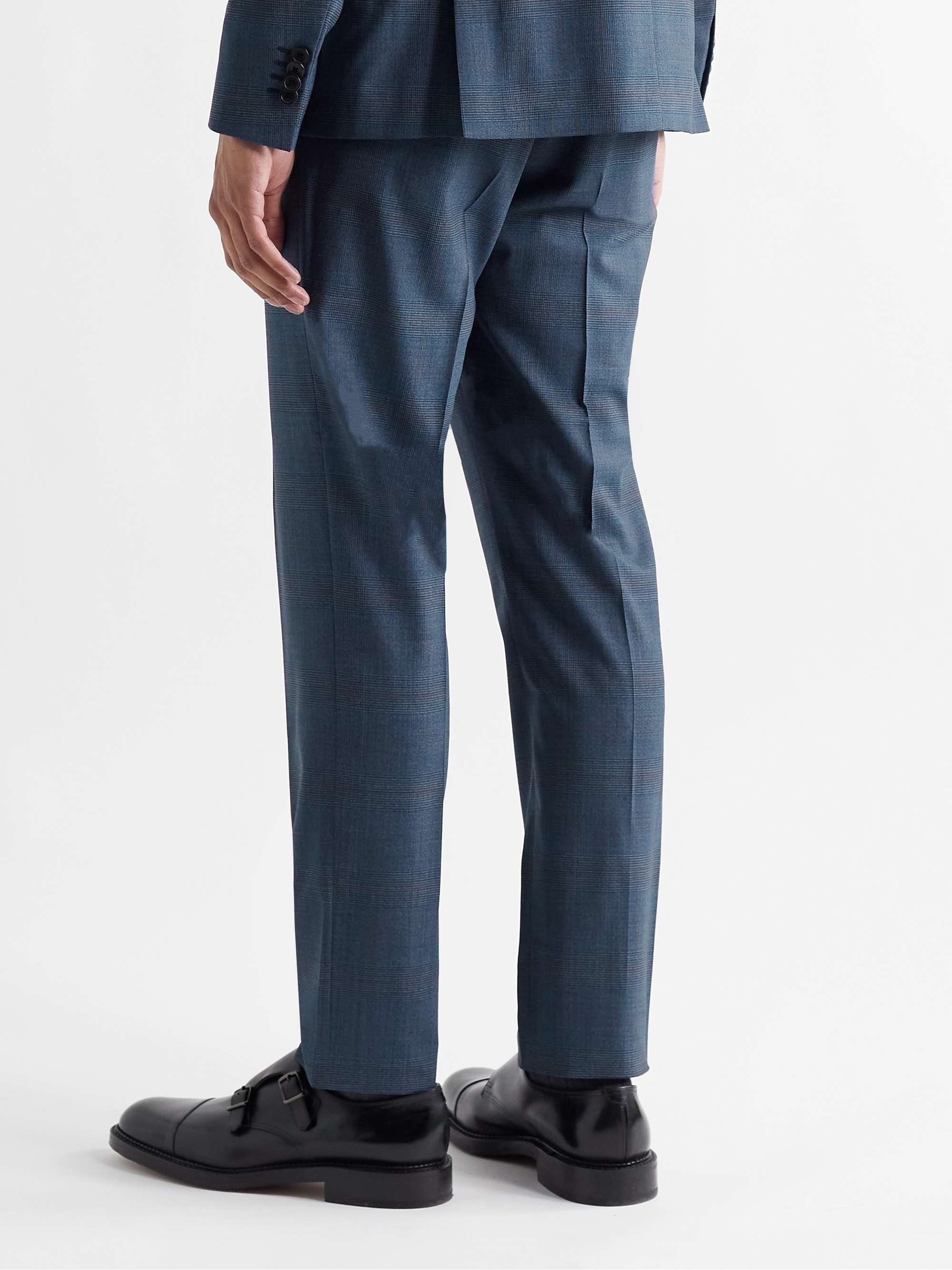 PAUL SMITH Slim-Fit Prince of Wales Checked Wool-Blend Suit Trousers
