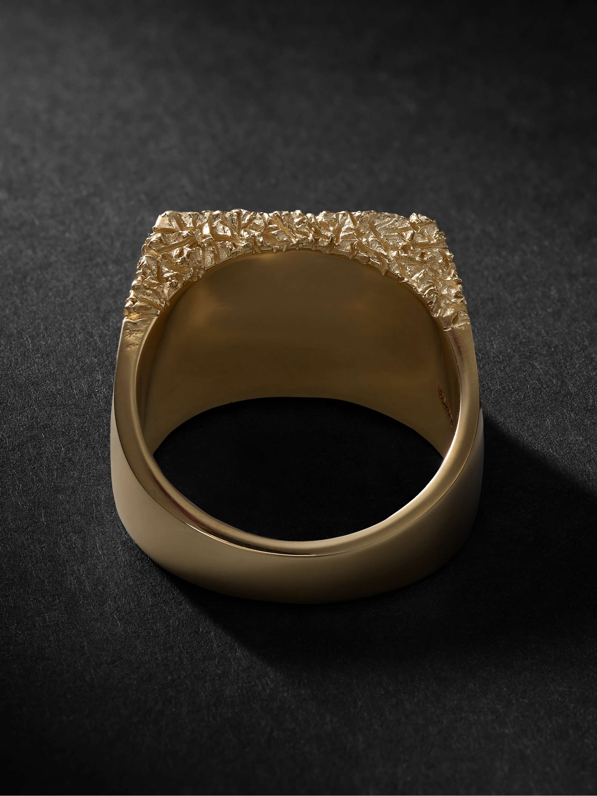 BLEUE BURNHAM Sissinghurst 9-Karat Gold, Emerald and Sapphire Signet Ring