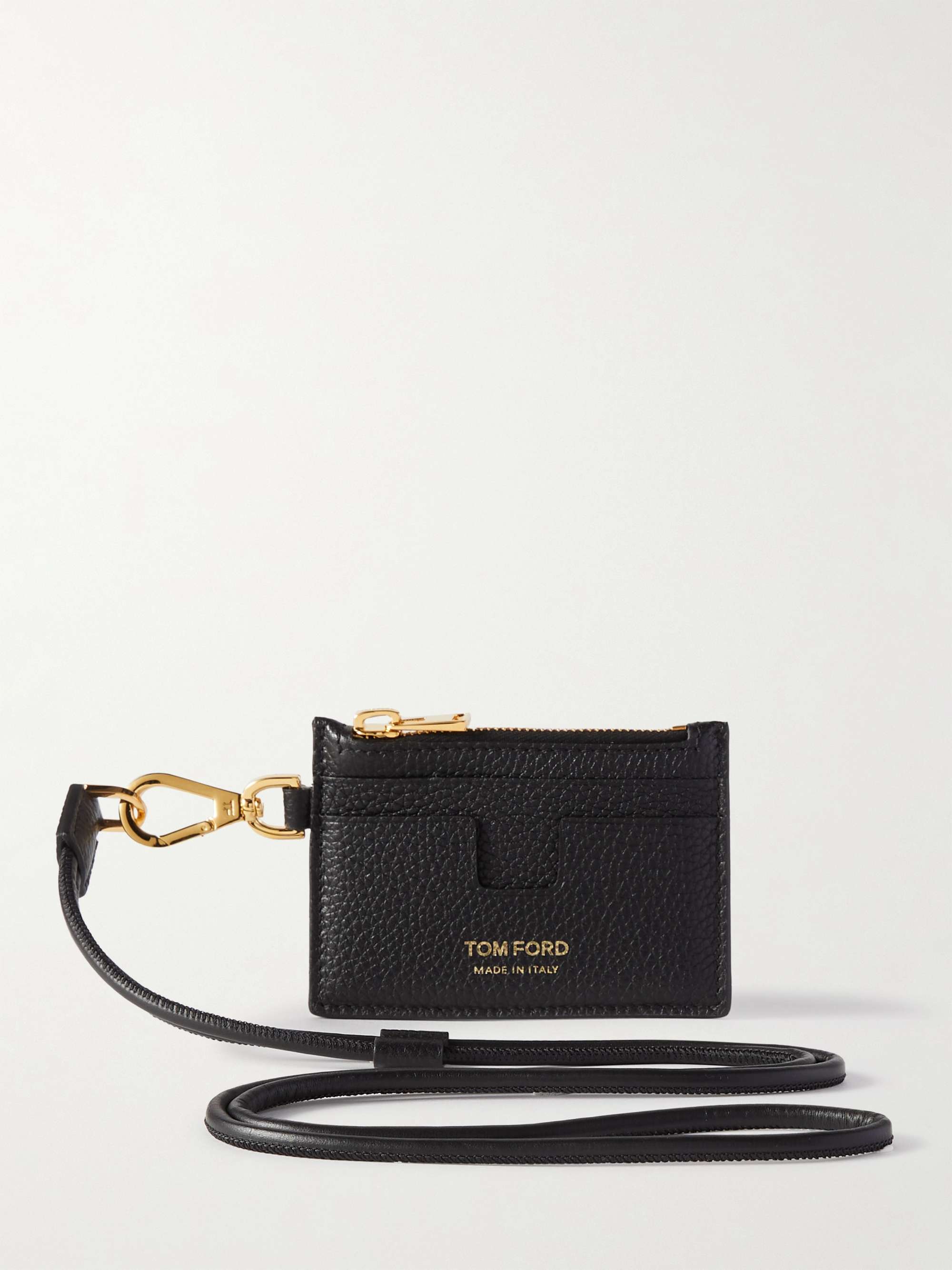 TOM FORD Leather Zipped Cardholder with Lanyard