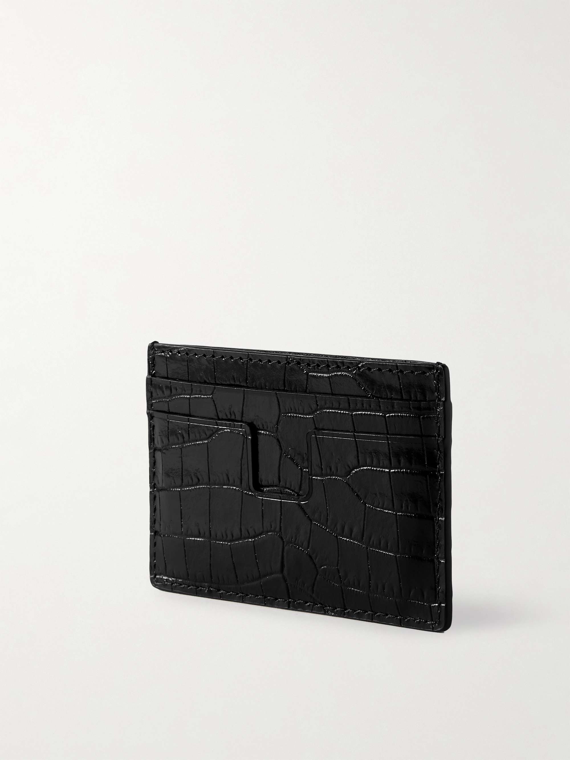 TOM FORD Croc-Effect Leather Cardholder