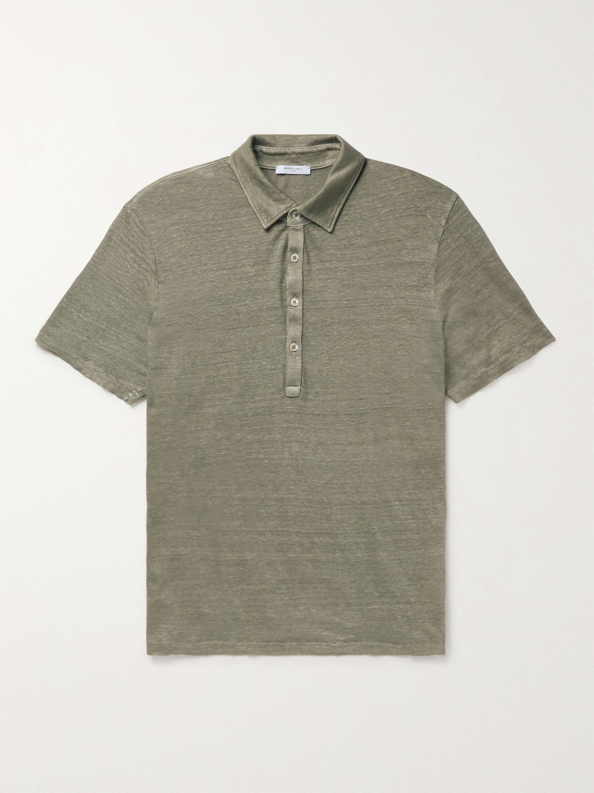 BOGLIOLI Linen Polo Shirt