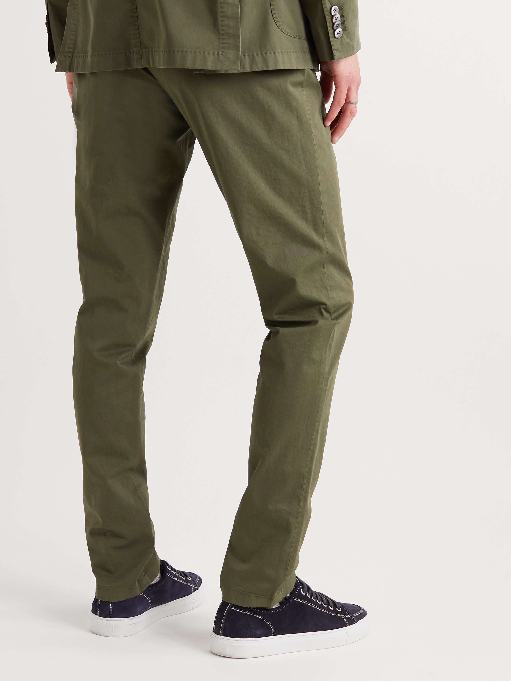 BOGLIOLI Green Slim-Fit Stretch Cotton Pants ~ Made in Italy 