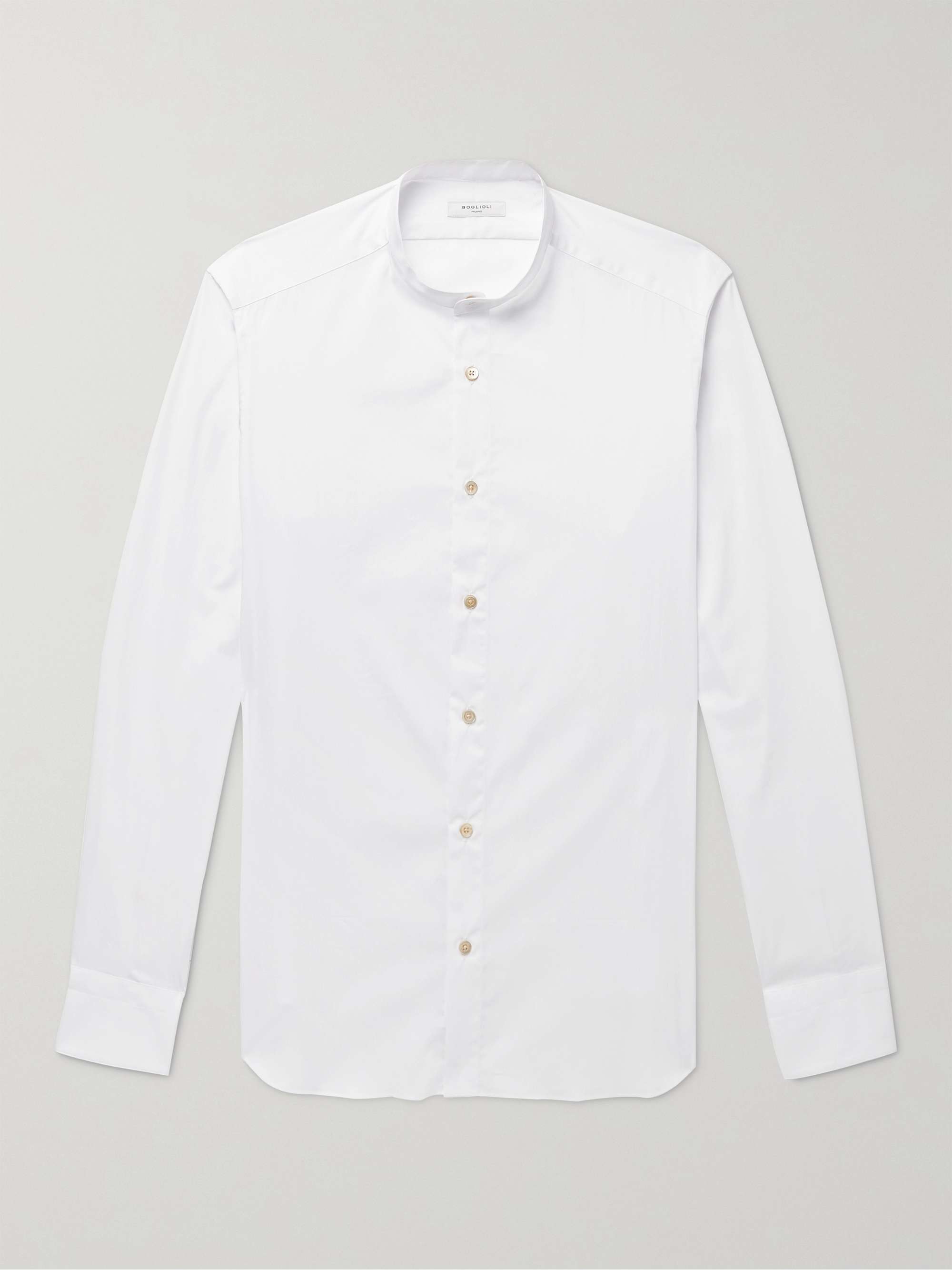 BOGLIOLI Grandad-Collar Cotton-Poplin Shirt