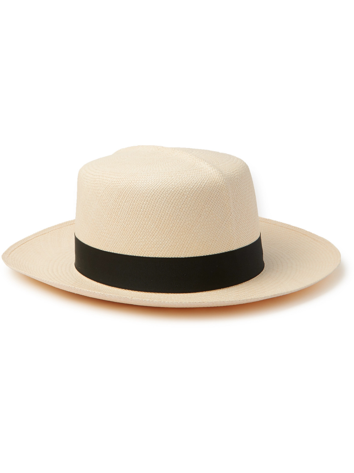 Lock & Co Hatters Grosgrain-trimmed Straw Rollable Panama Hat In Neutrals